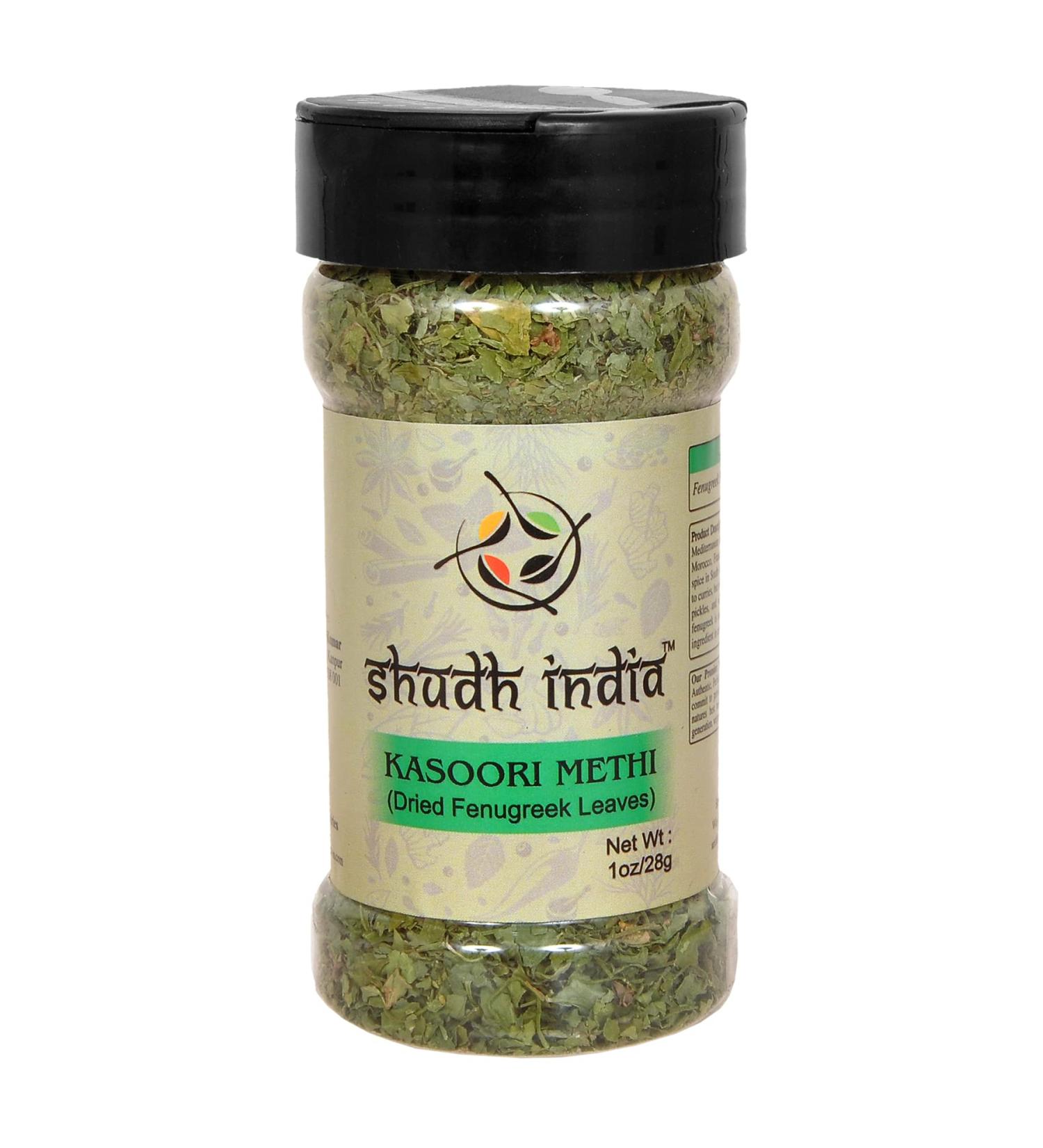 Shudh India Dried Fenugreek Leaves (Kasoori Methi) - Gluten Friendly, NON-GMO, Vegan - Buy Online on GoSupps.com