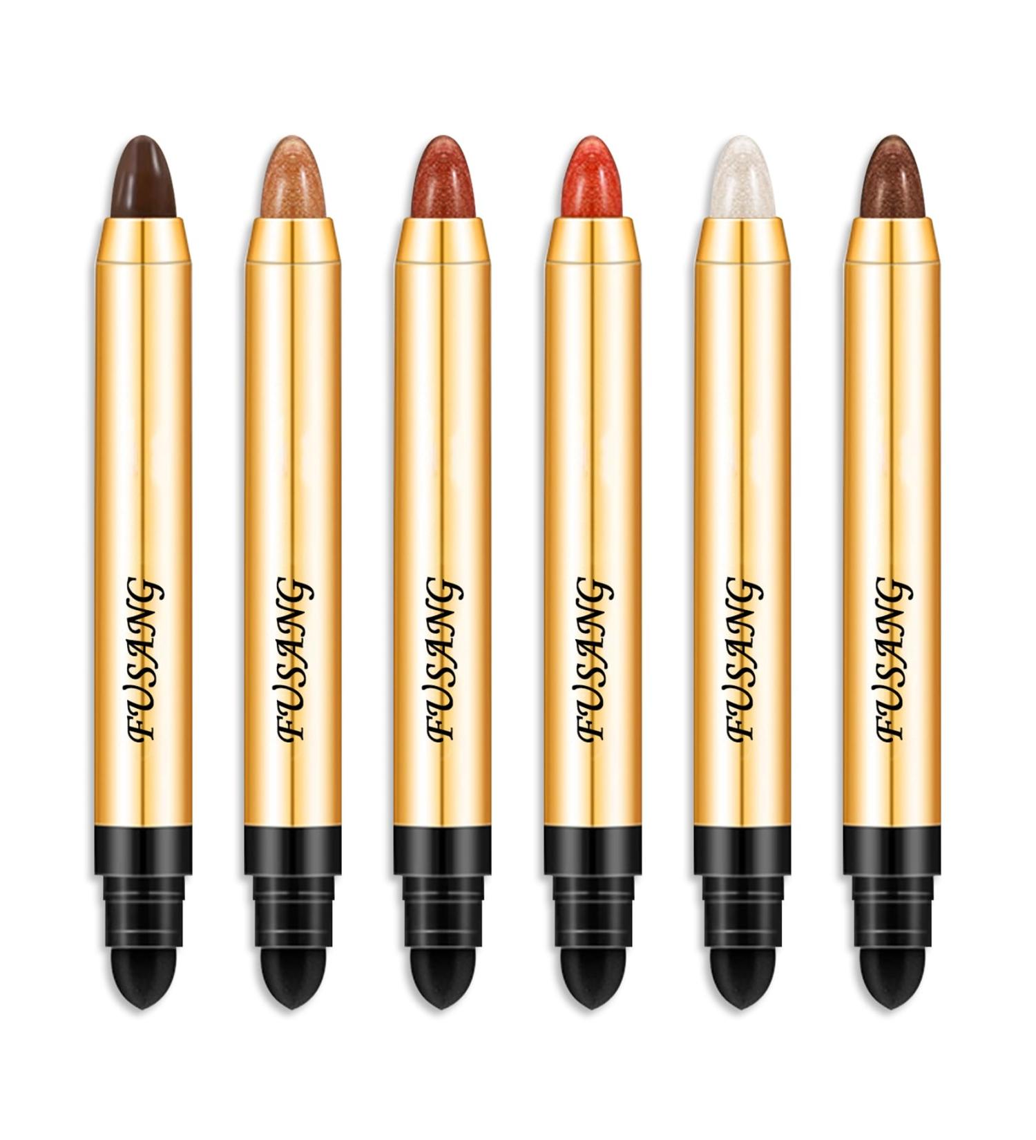 6Pcs Colorful Glitter Eyeshadow Stick Set High Pigmented Long Lasting Waterproof Eye Shadow Sticks Makeup Sets Easy to Apply Shimmer Cream Professional Eyeshadow Pencil Crayon Set - Buy Online on GoSupps.com