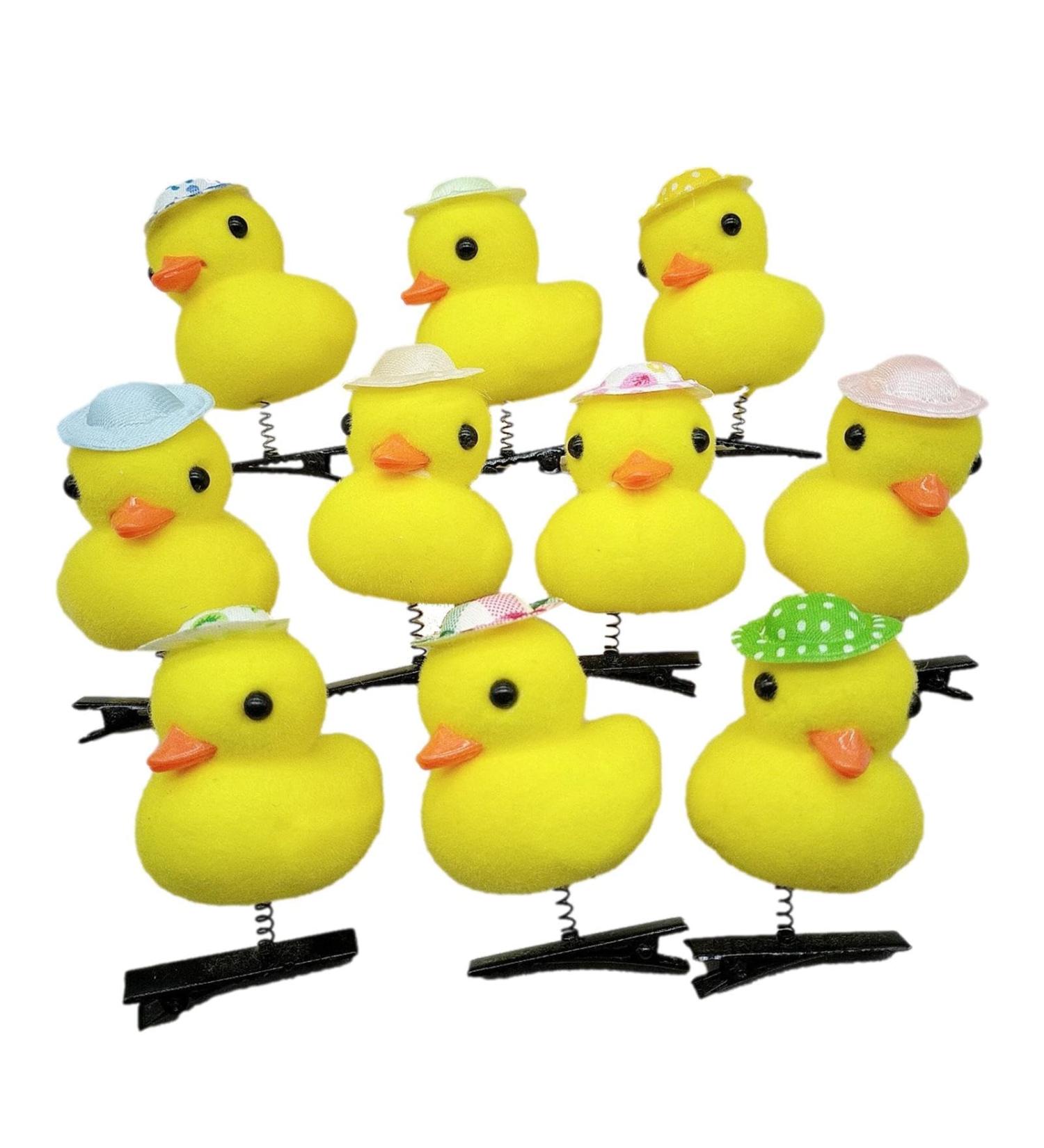 Cute Yellow Duck Hair Clips - 10 Cute Yellow Duck Hairpin Set for Girls Women Soft Animal Hair Clips Hair Pins Fun Hair Accessories for Kids Women Hat style - Buy Online on GoSupps.com