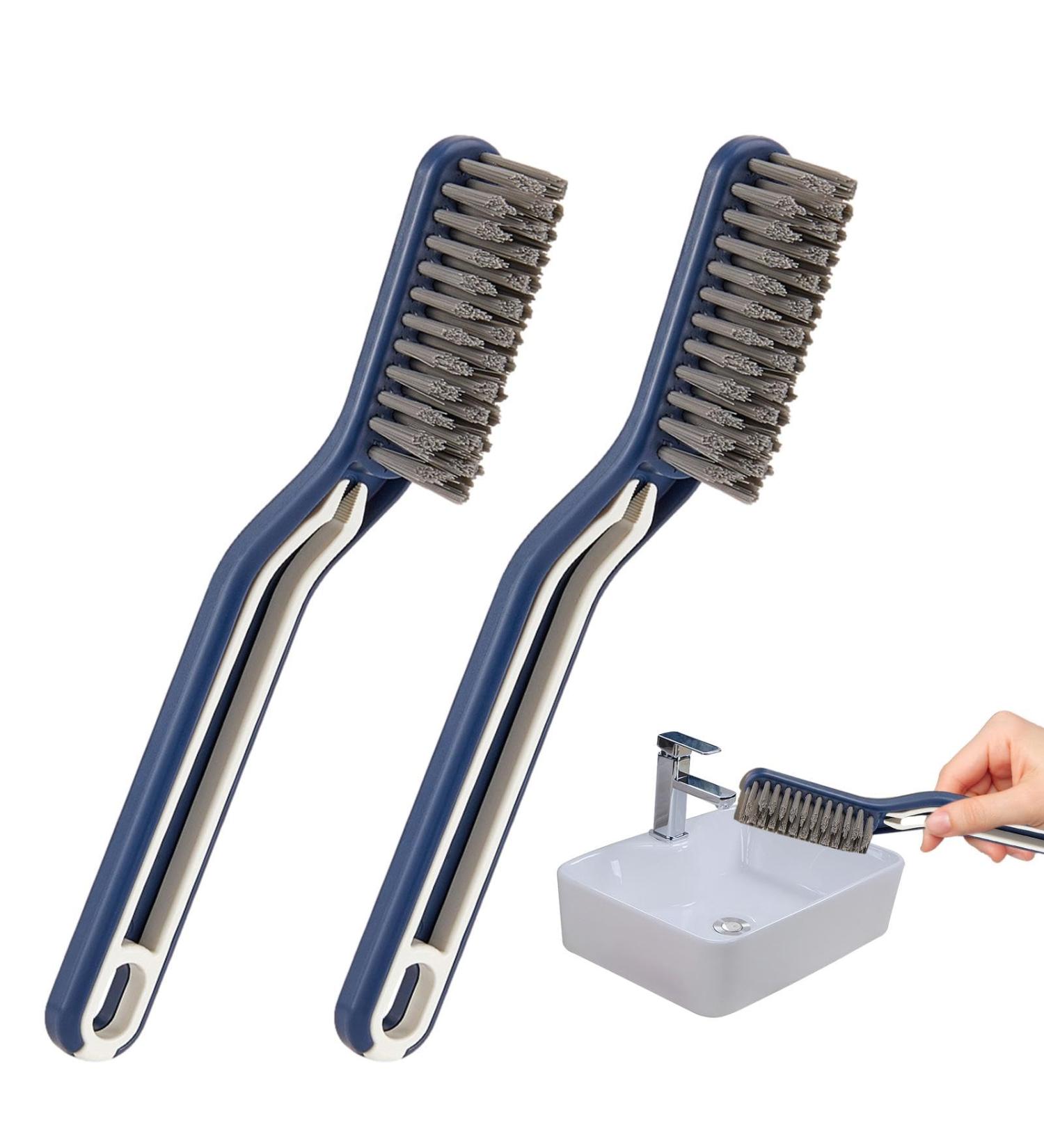 Bathroom Cleaning Brush - 2-in-1 Tile Scrub Brush Bathroom Scrubbing Brush | Comfortable Grip Tile Floor Scrubber Floor Scrubbing Brush for Bathroom Kitchen Living Room Blue - Buy Online on GoSupps.com