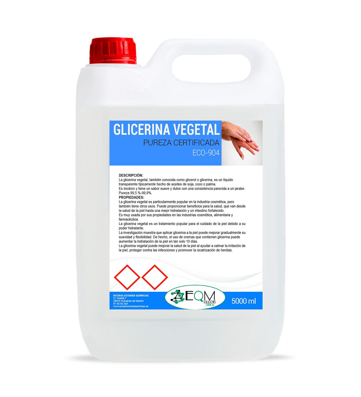  EQM SOLUCIONES QUIMICAS EQM SOLUCIONES QU MICAS | ECO-904 | 5L | Vegetable Glycerin | Purity 99.5% Glycerol 100% Natural | Natural Moisturizer for Ha - Buy Online on GoSupps.com