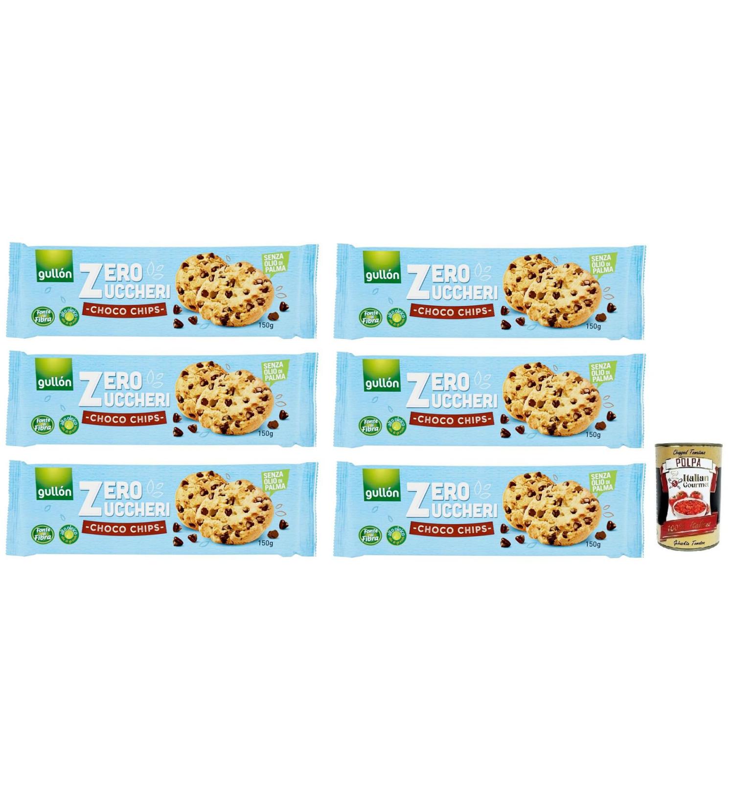  Italian Gourmet E.R. Gull n Sugar-Free Choco Chips Biscuits with Chocolate Chips Sugar-Free 150 g Pack + Italian Gourmet Tomato Pulp Box 400 g - Buy Online on GoSupps.com