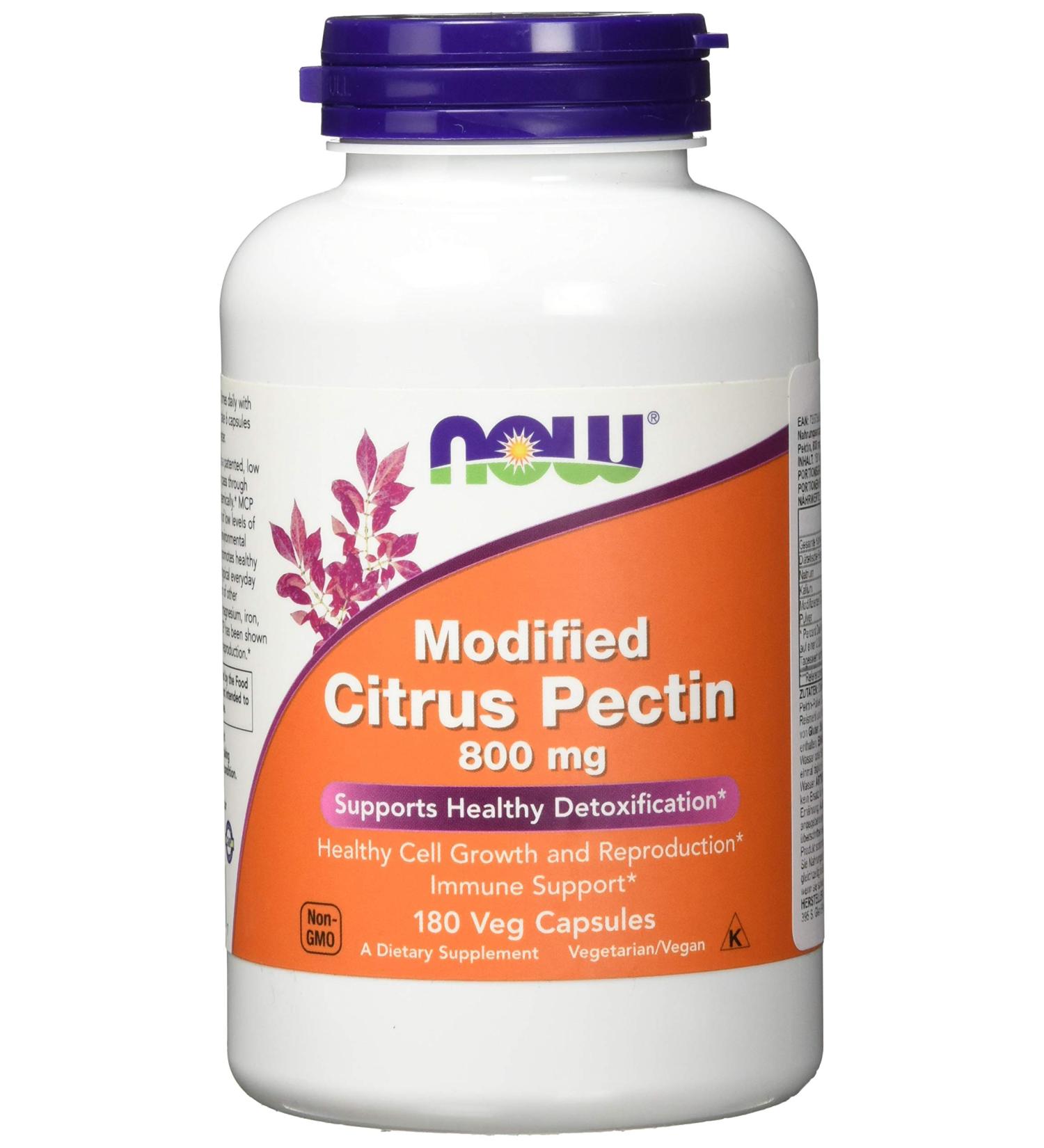 Now Foods Modified Citrus Pectin 800 mg - 180 Veg Capsules for Detox & Immune Support - Buy Online on GoSupps.com