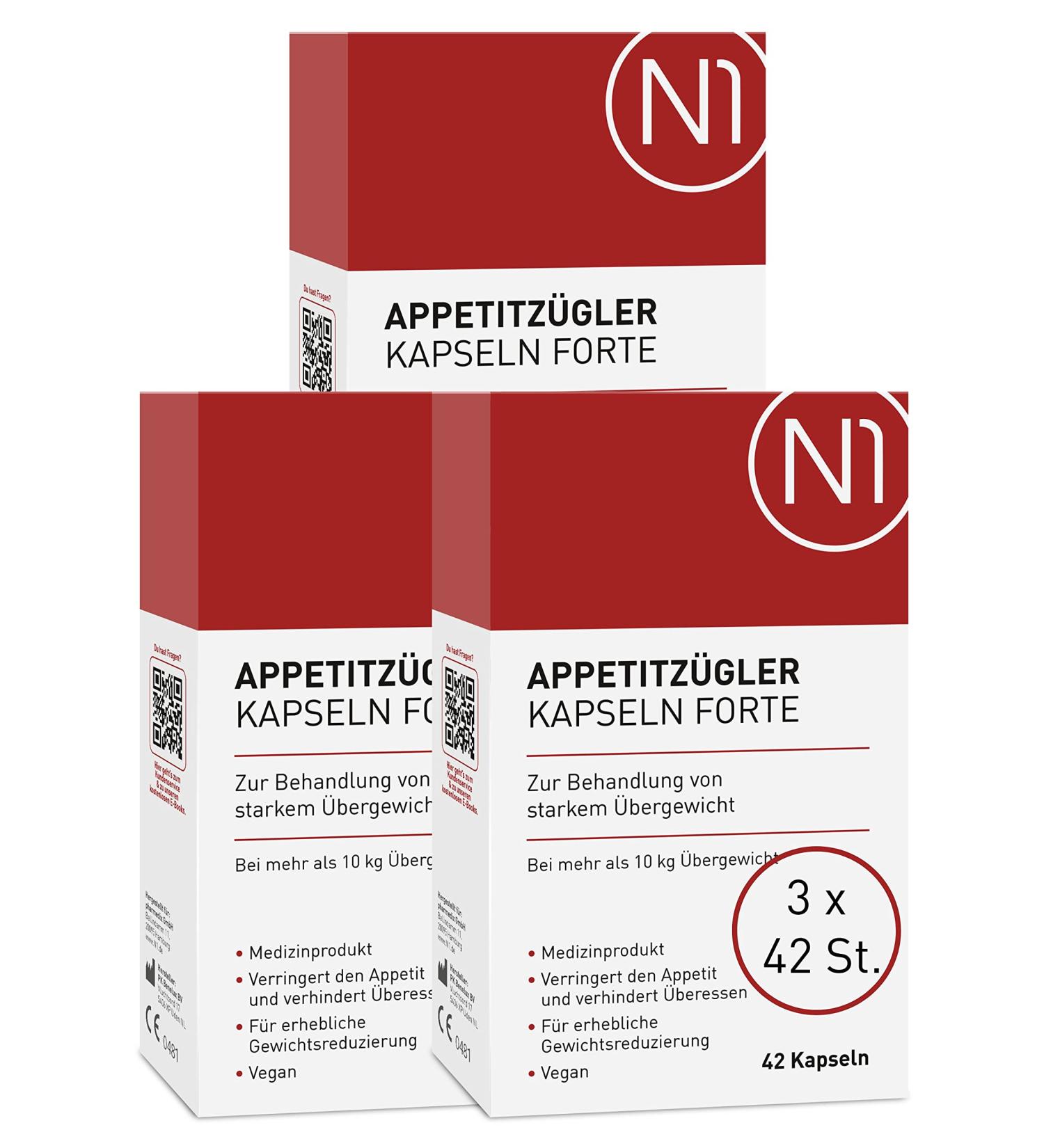 N1 Appetite Support Forte - Medical Device for Obesity Management | 126 Capsules for Quick Weight Loss & Appetite Control - Buy Online on GoSupps.com