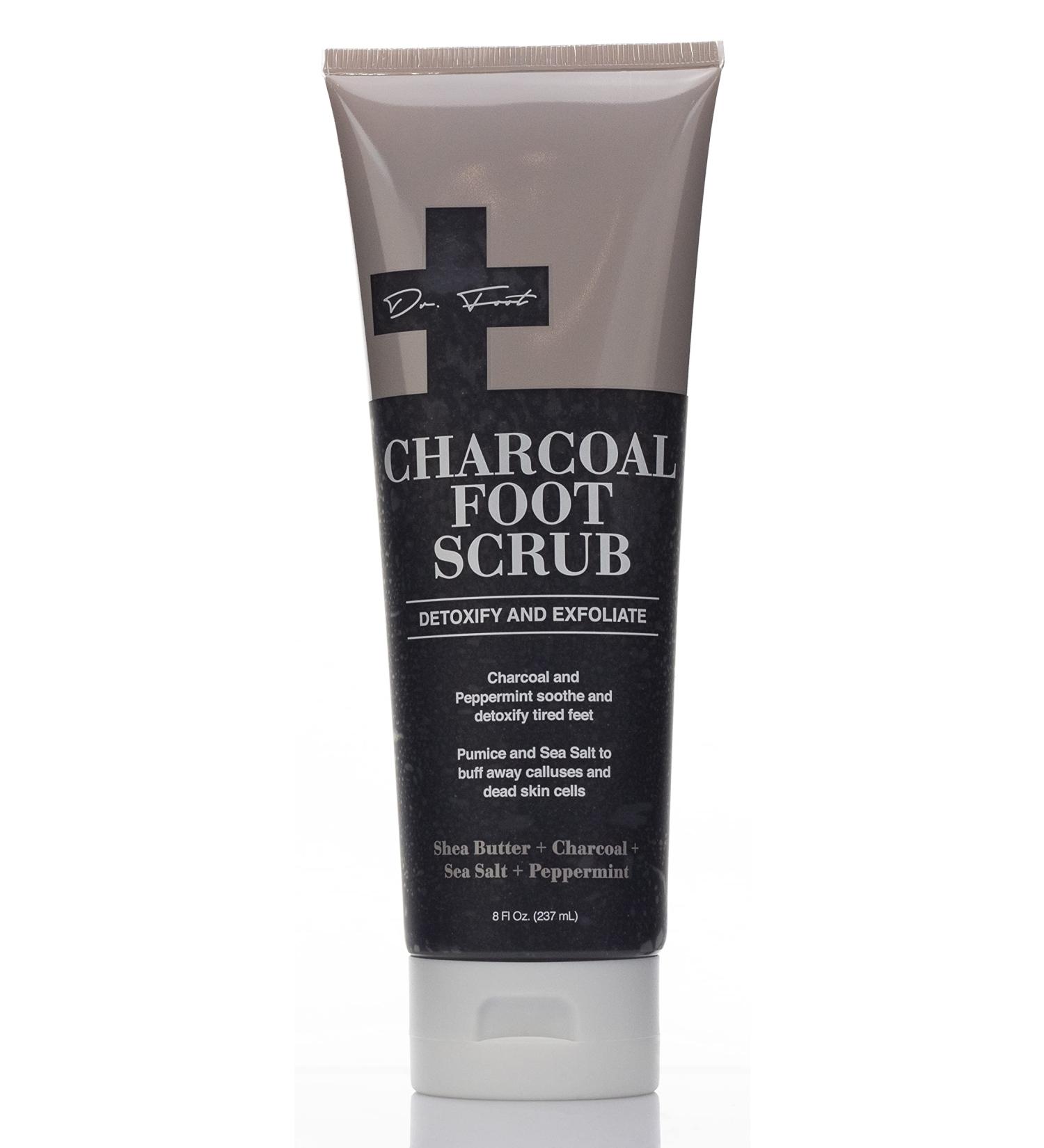 Dr Foot Charcoal & Peppermint Foot Scrub Detoxifying + Exfoliating Foot Care Cream That Exfoliates, Soothes, & Detoxifies Tired Feet, Scrub Helps Remove Away Calluses & Dead Skin Cells, Large 8 Fl Oz 8 Fl Oz (Pack of 1) Ch…