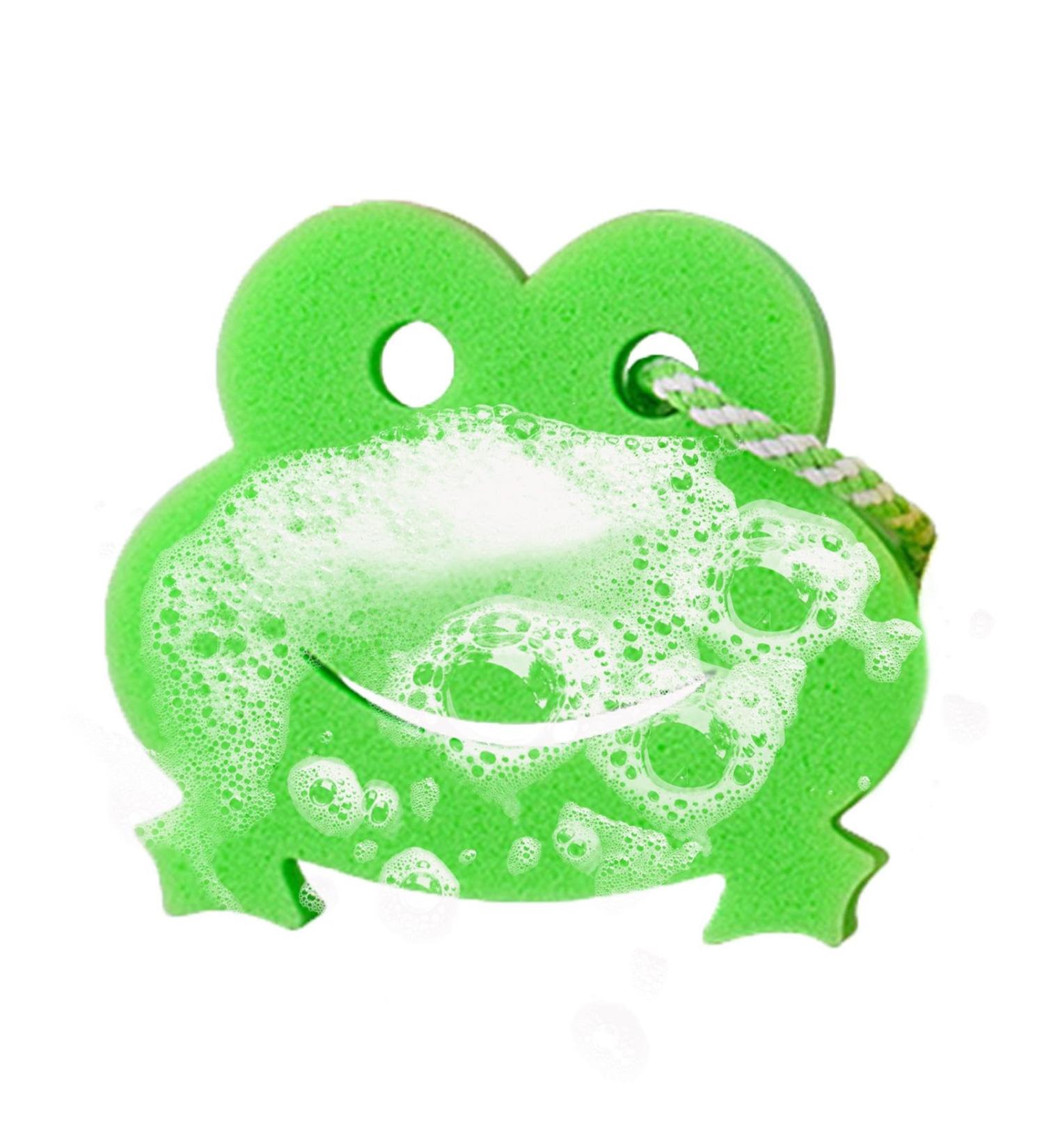 Vbnuyhim Shower Sponge Body Wash Sponge Animal Shape Back Scrubber - Bath Sponge Cartoon Scrubber for Body Wash Bath Cleaning Accessories Frog - Buy Online on GoSupps.com