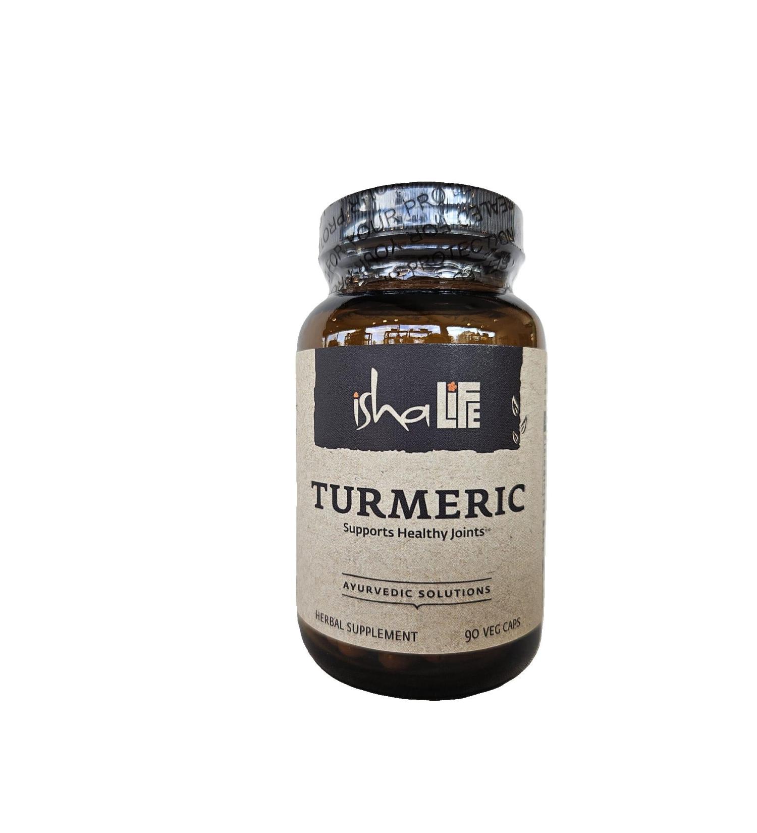 ISHA Turmeric Herbal Supplement 990 mg - 90 Vegetarian Capsules Non-GMO Gluten Free  - Buy Online on GoSupps.com