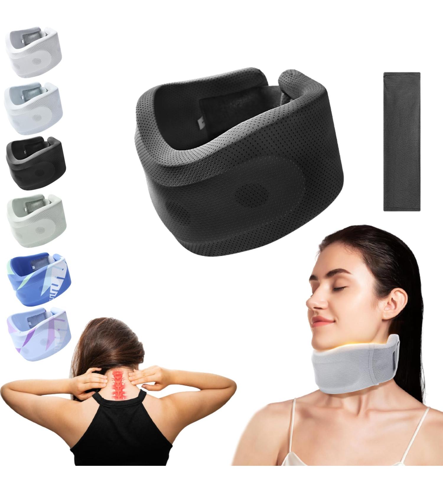 Qosnoun Painkil Neck Brace - Soft Cervical Collar for Neck Pain Relief & Support | Ideal for Sleeping & Neck Traction | Women's Neck Brace (Black) - Buy Online on GoSupps.com