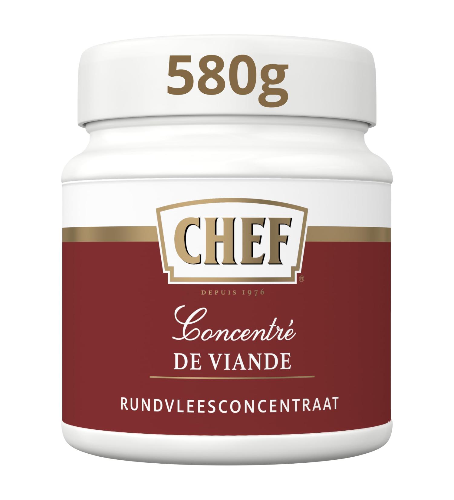 CHEF Meat Concentrate - Range of Stocks Fumets and Juices in Paste - Culinary Aids Sauces - 580g Jar for 14.5L to 58L - Buy Online on GoSupps.com