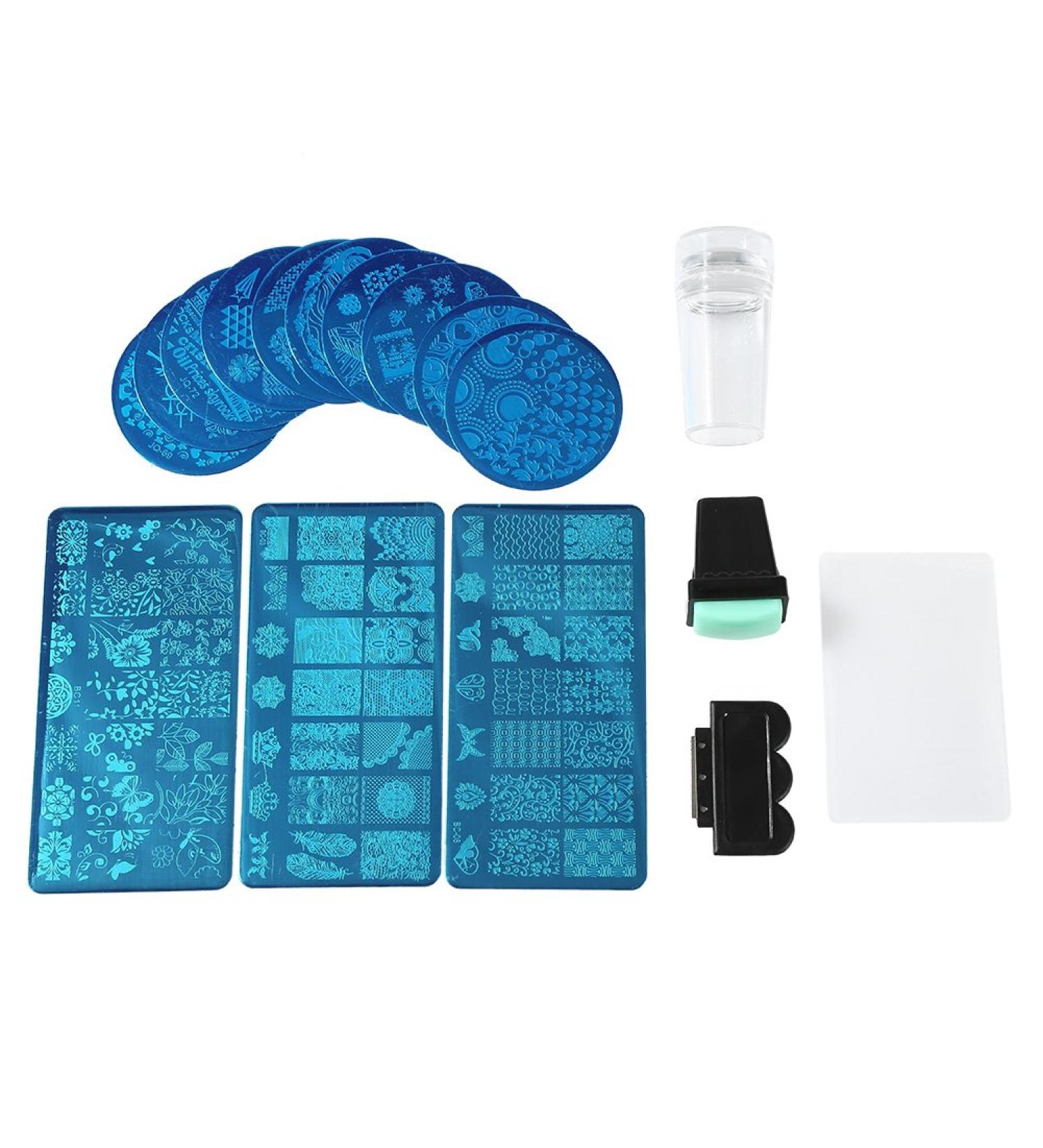 Professional Nail Stamp Set | 13-pc Flower Forest Nail Art Plates & Stamper Tools for Stunning Nail Designs - Buy Online on GoSupps.com