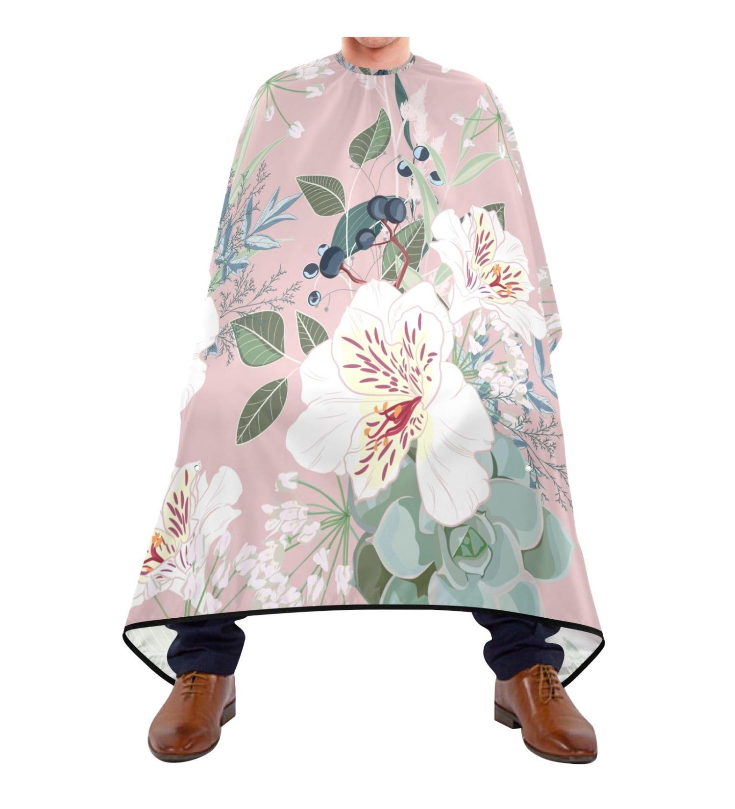 Waterproof Barber Cape - Lovely Pink Floral & Cheetah Haircut Bib for Men & Women | Unisex Hair Cutting Cape - Buy Online on GoSupps.com