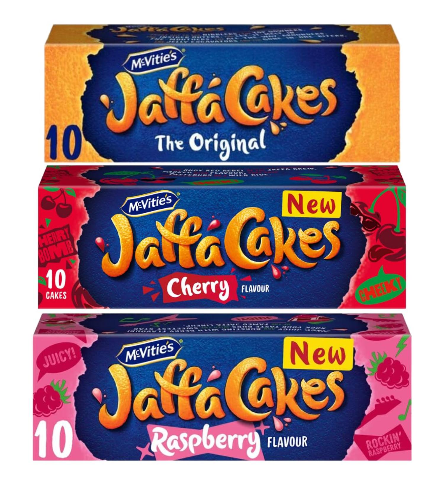 Jaffa Cake Bundle with Original Orange Jaffa Cakes 10pk Cherry Jaffa Cakes 10pk and Raspberry Jaffa Cakes 10pk (3 Pack) - Buy Online on GoSupps.com