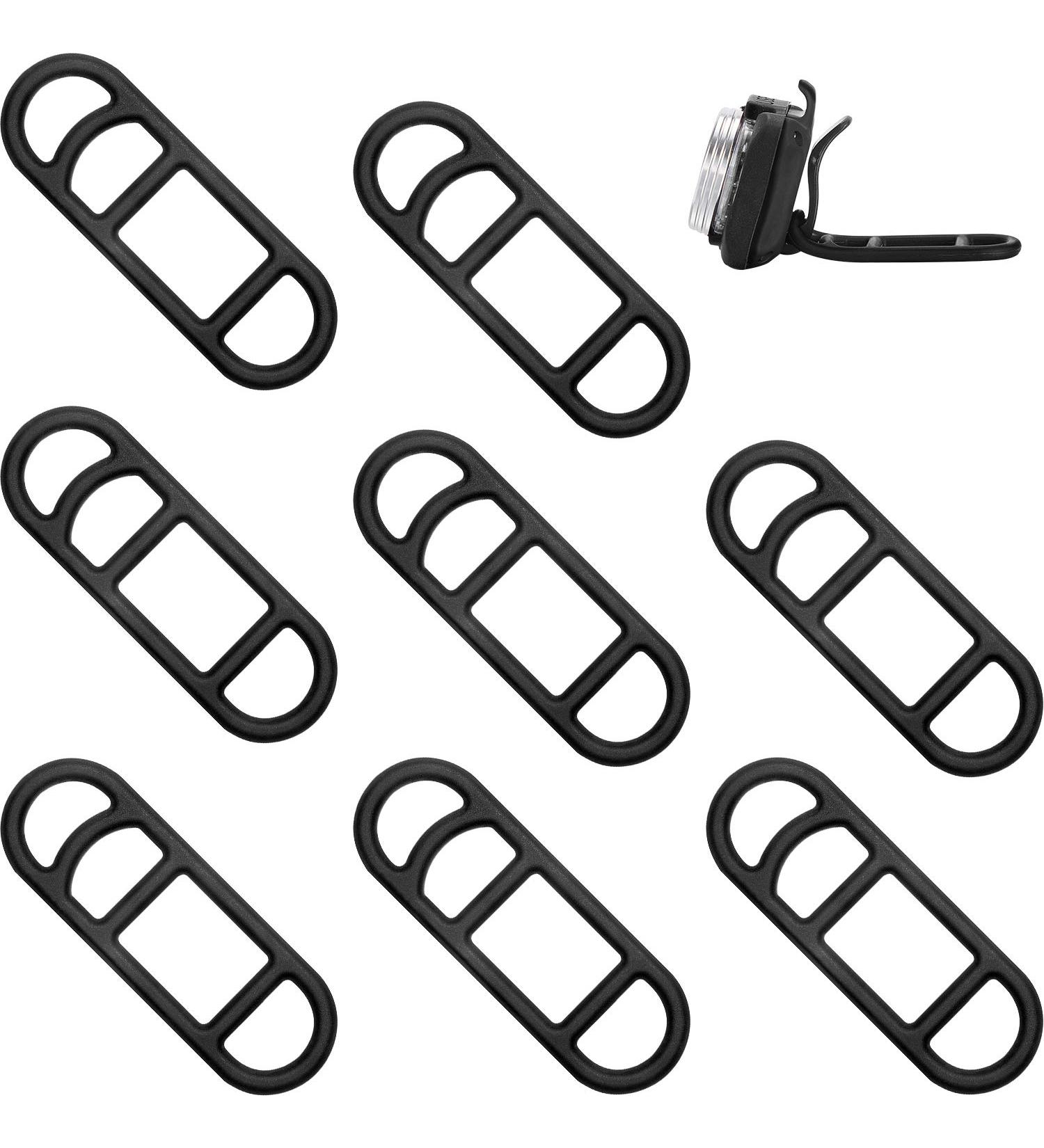 12 Pack Silicone Bicycle Light Straps - Cycling Rubber Mount Bands for Bike Lights in Black - Buy Online on GoSupps.com