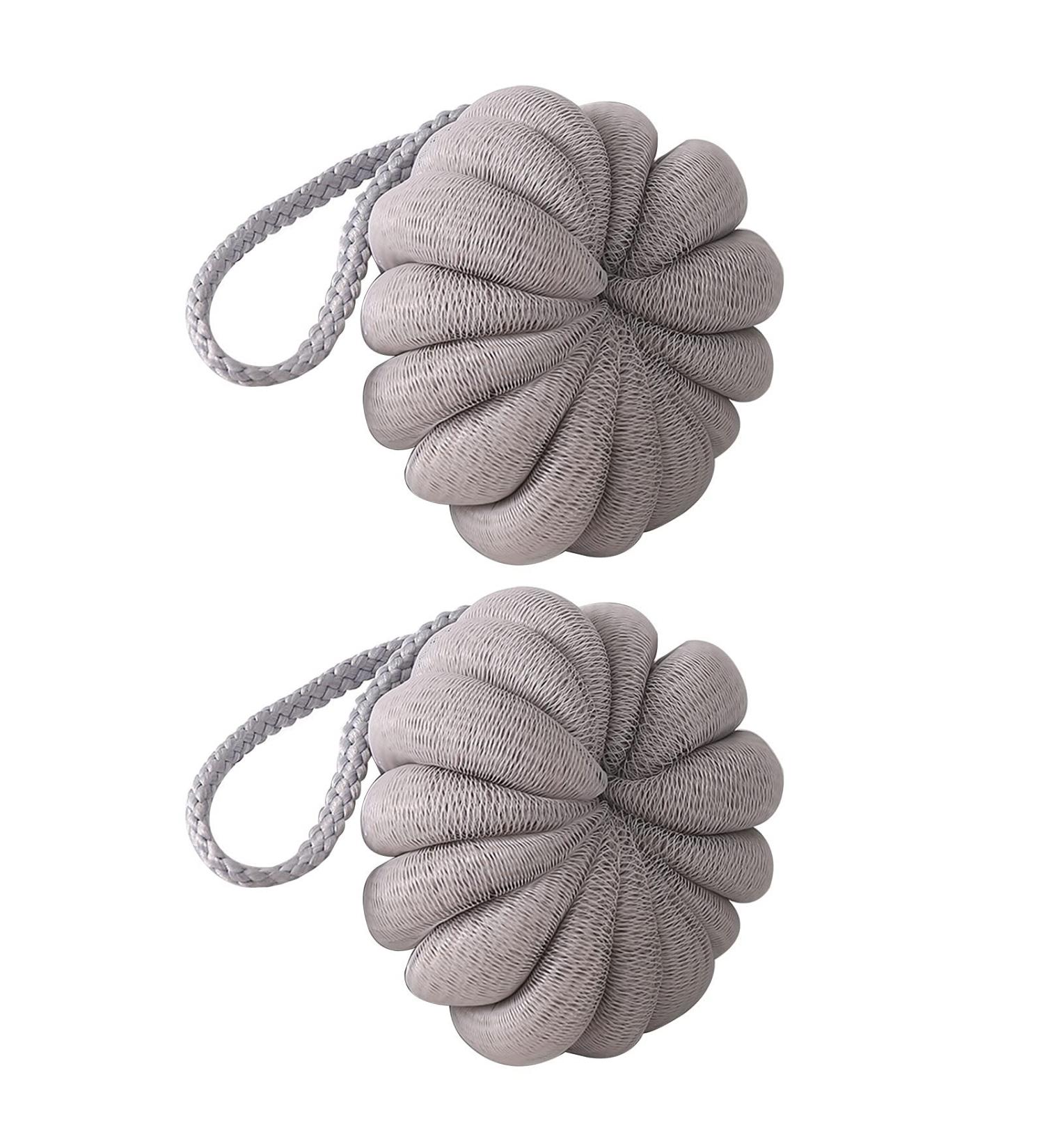 Nipogear Bath Sponge - 2 Pack Large Brown Bath Balls | Soft & Luxurious Bath Flower Balls for Ultimate Relaxation - Buy Online on GoSupps.com