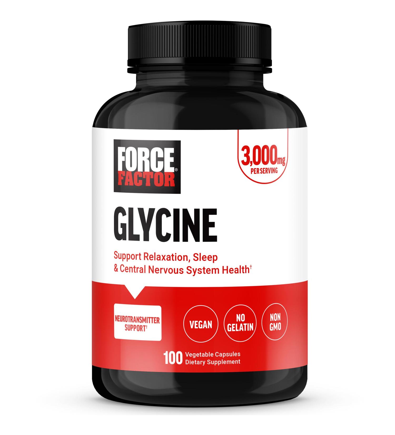 Force Factor Glycine to Promote Relaxation and Restful Sleep Support Cognitive Function Mood Balance and Nerve Health 100 Vegetable Capsules - Buy Online on GoSupps.com