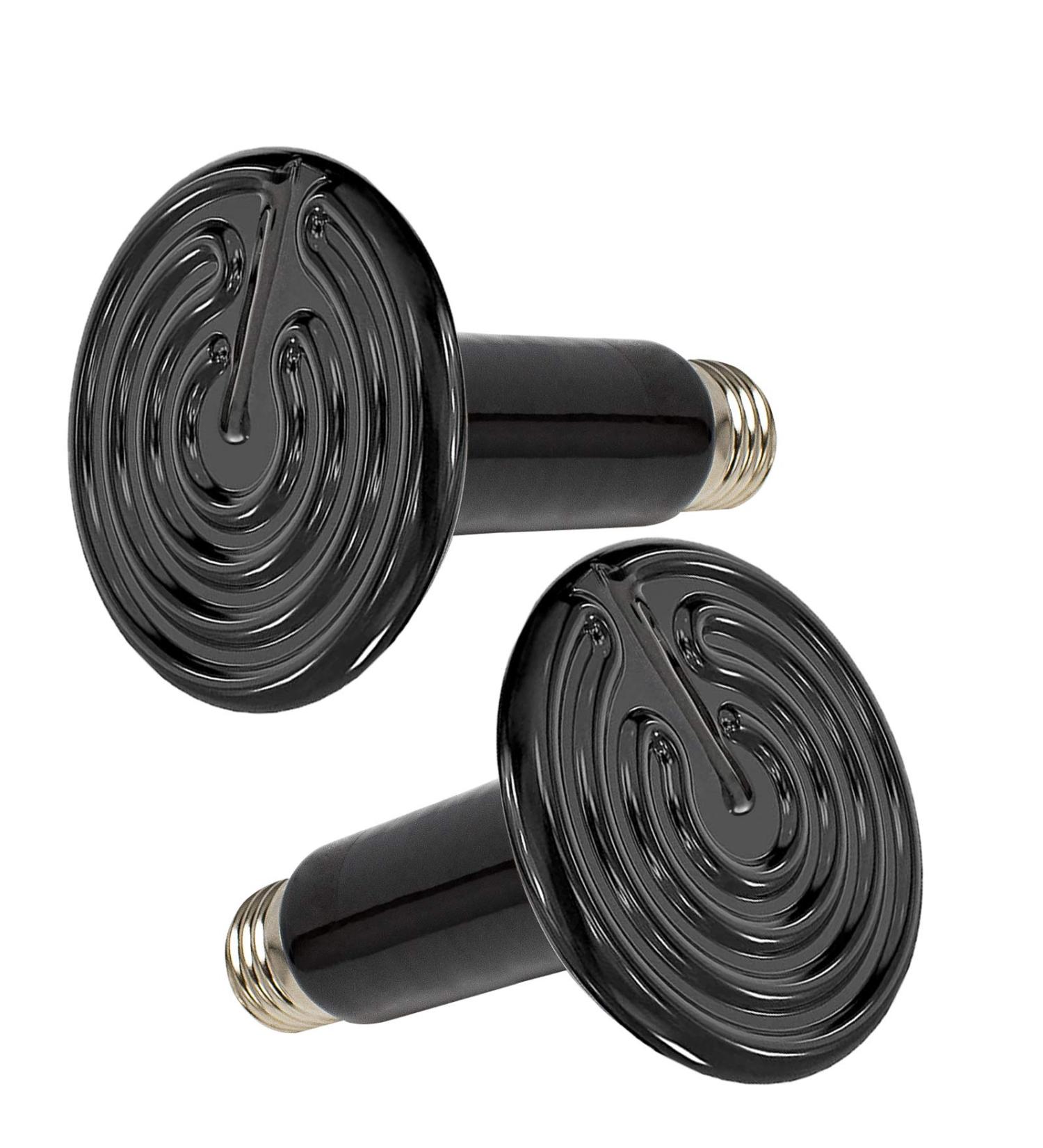 BOEESPAT 2-Pack Ceramic Heat Emitter 60W100W150W - Ideal Reptile Heat Lamp for Brooders, Coops, Turtles & Snakes - No Light, No Harm - Buy Online on GoSupps.com