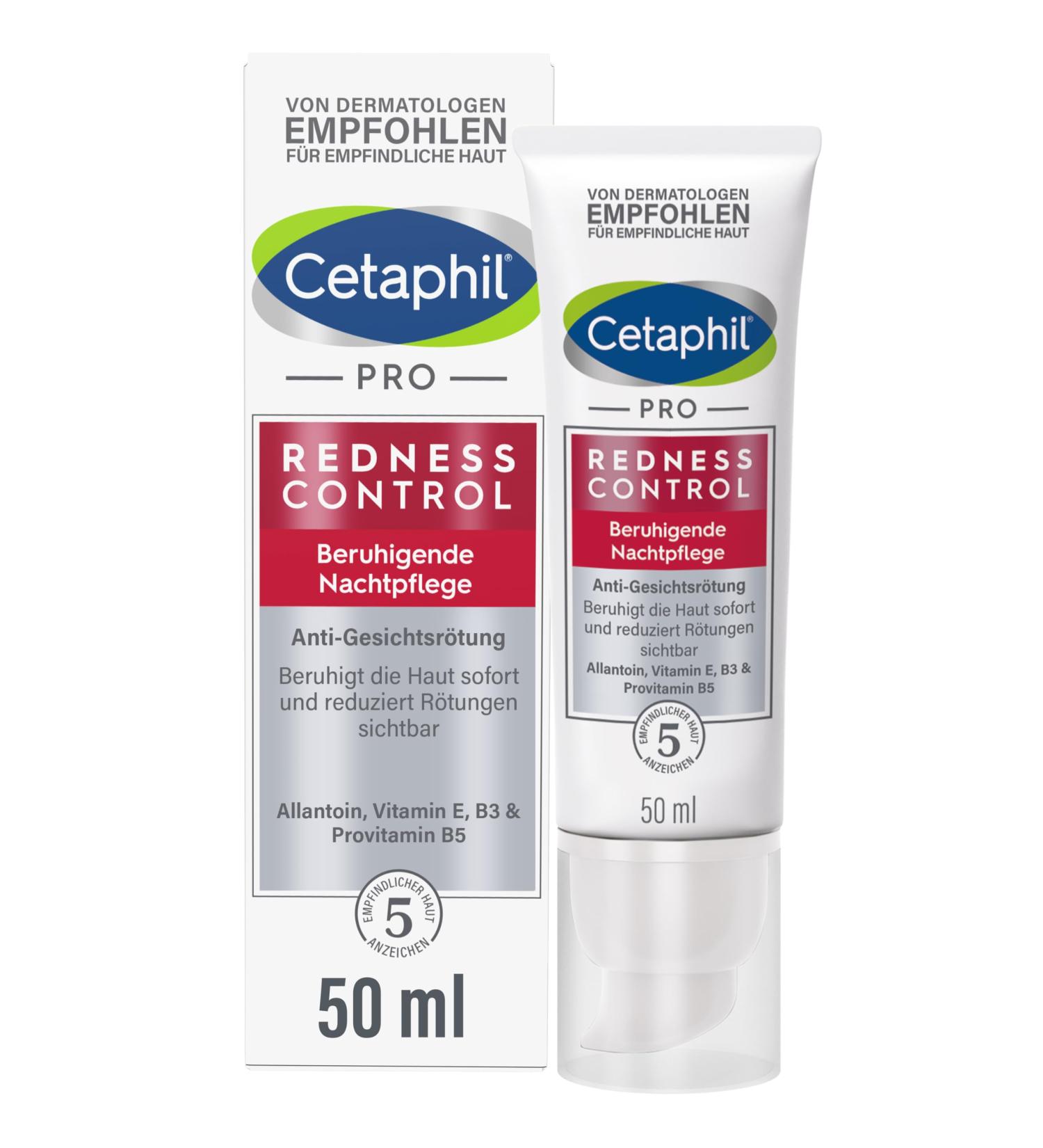 Cetaphil Pro Redness Control Soothing Night Care 50ml - Calm Reddening Skin Overnight Fragrance-Free & Clinically Tested - Buy Online on GoSupps.com