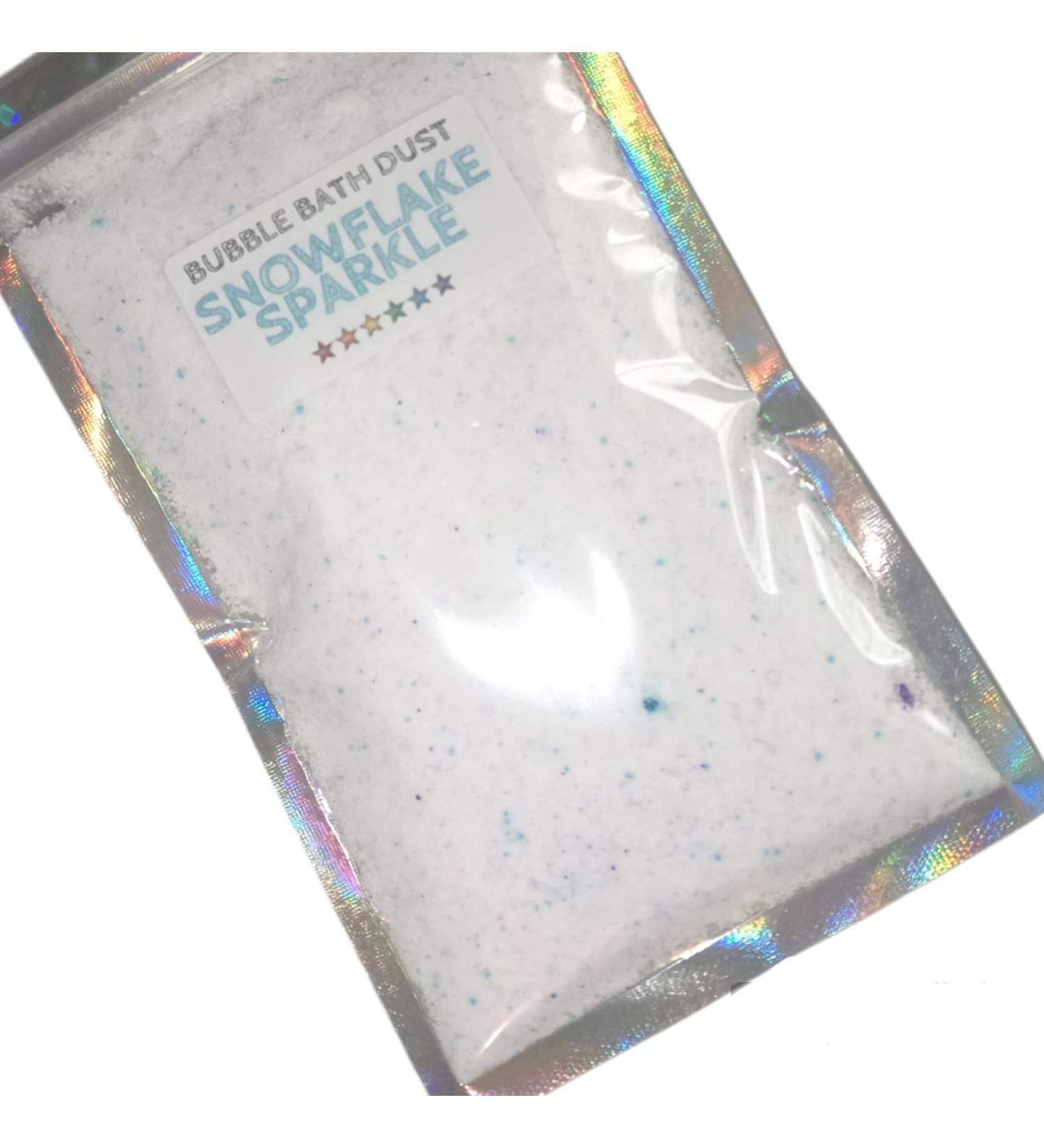 Handmade Bubble Bath Dust - Various Scents (Bath Bomb Dust with Lasting Bubbles) Contains Epsom Salts (Snowflake Sparkle)