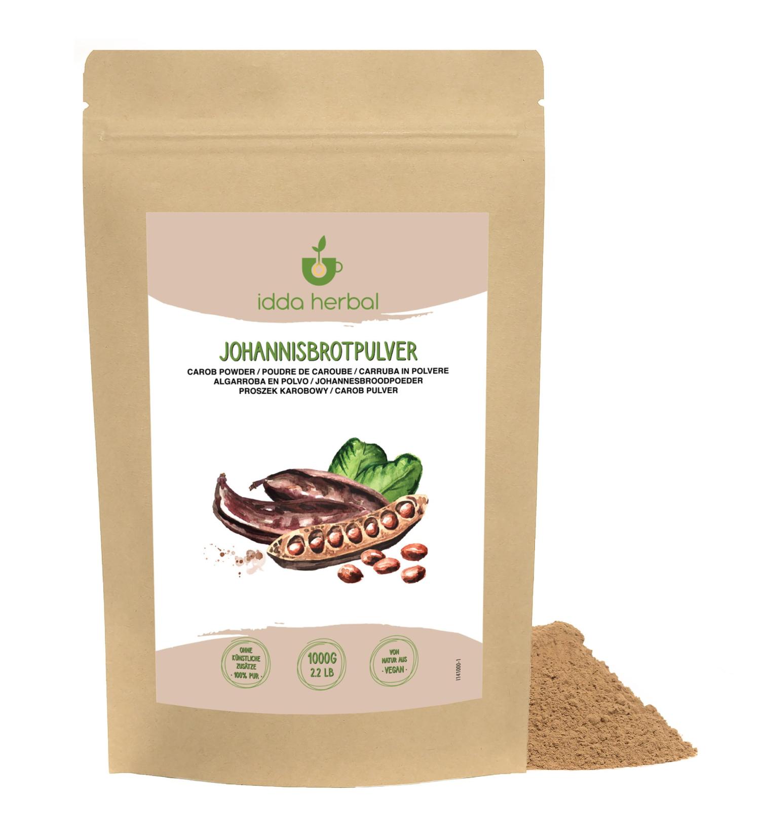  IDDA Herbal IDDA Herbal Carob Powder 1kg Ground Carob Pods Natural Sweetener for Desserts - Buy Online on GoSupps.com
