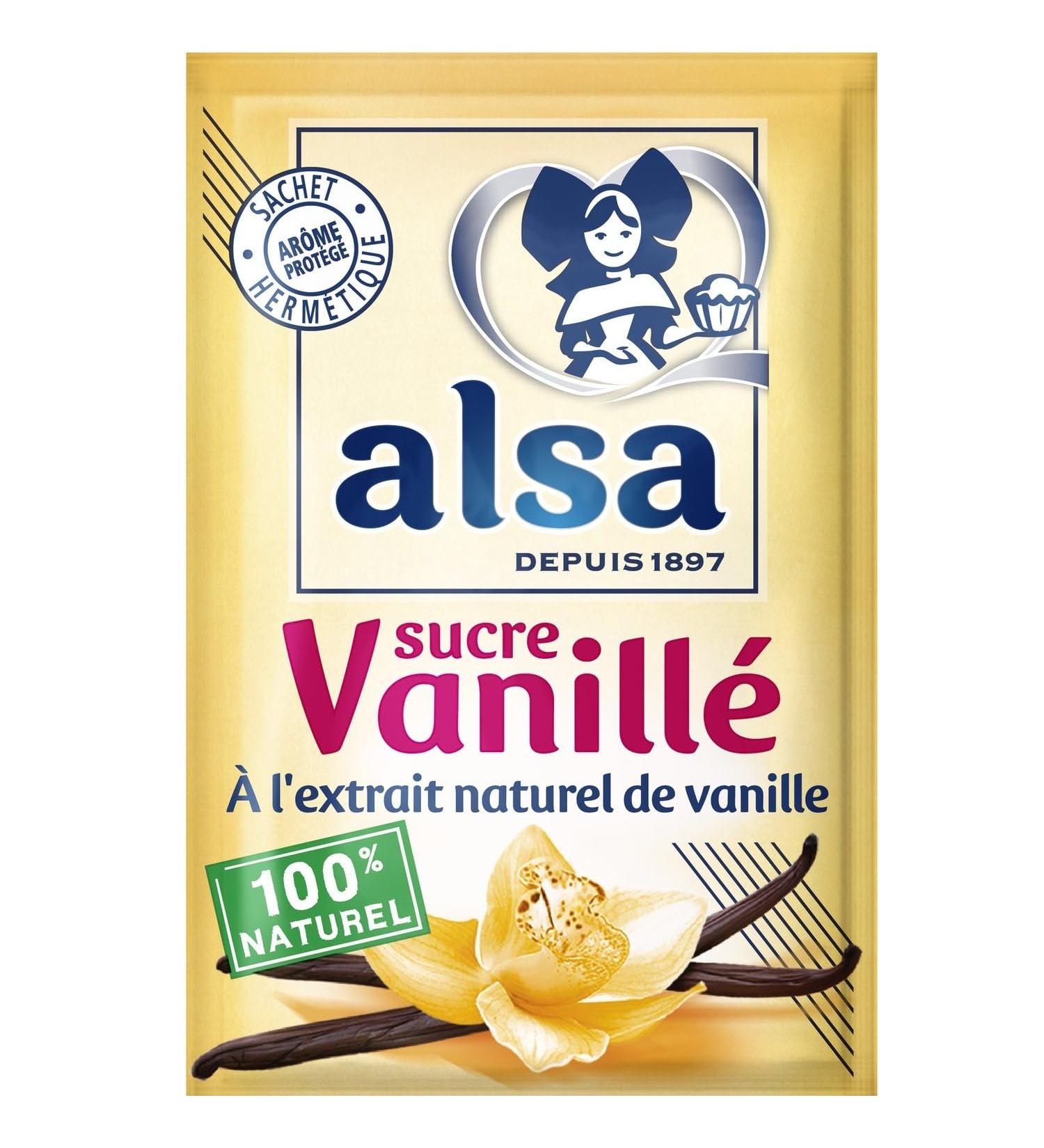 ALSA Sucre Vanill Aromatique pour P tisseries Parfum es 12 Sachets Pratiques (90g) - Lot de 4 - vendu par Lot