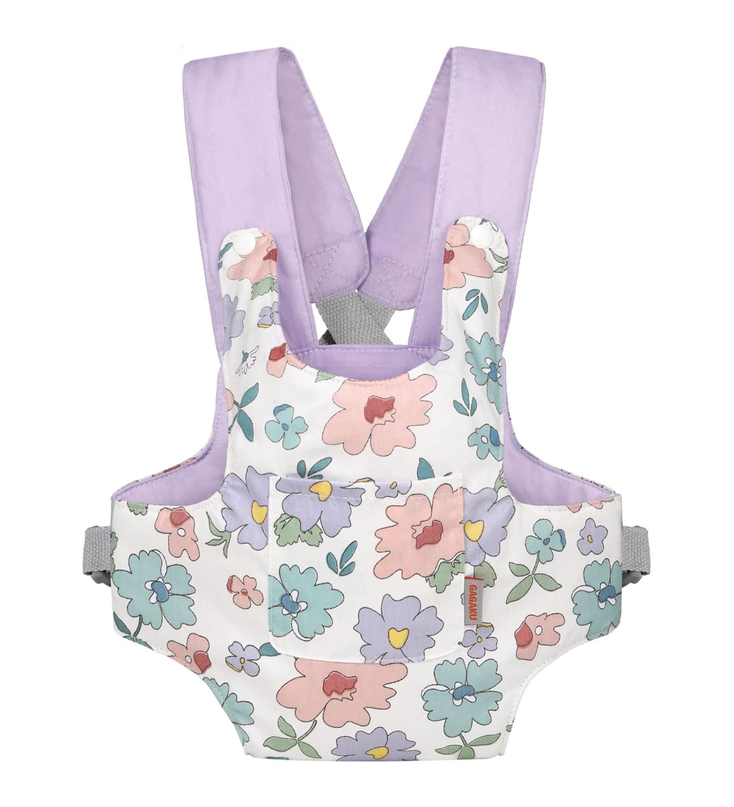 GAGAKU Baby Doll Carrier - Adjustable Straps for American Girl Doll, Reborn Baby Carrier - Purple Flower Design - Buy Online on GoSupps.com