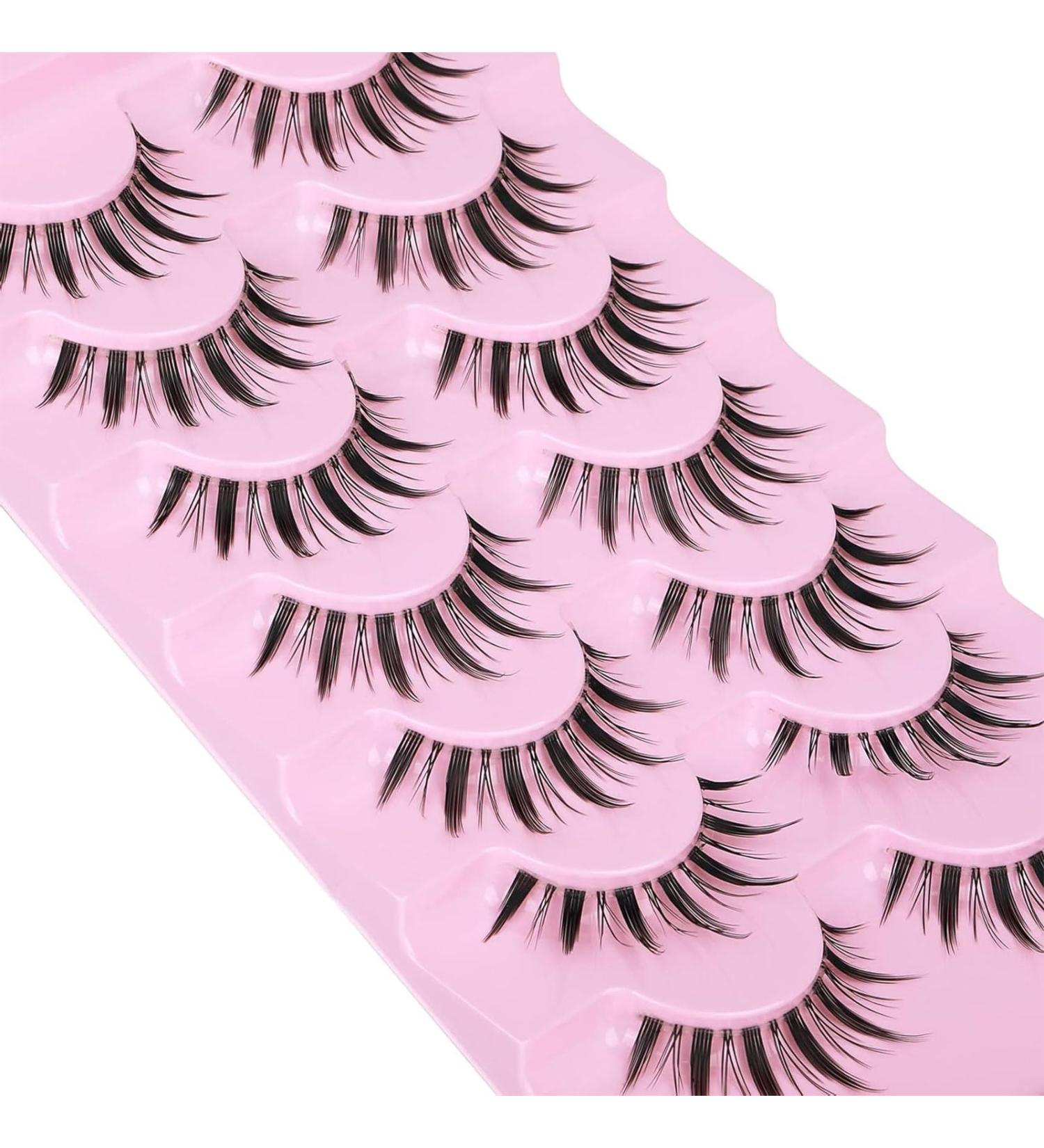 False Eyelashes Fluffy Natural Look 8D 20 mm Long C Curl Strip Eye Lashes Full Reusable Fake Eyelashes (C-manga 7pairs) - Buy Online on GoSupps.com