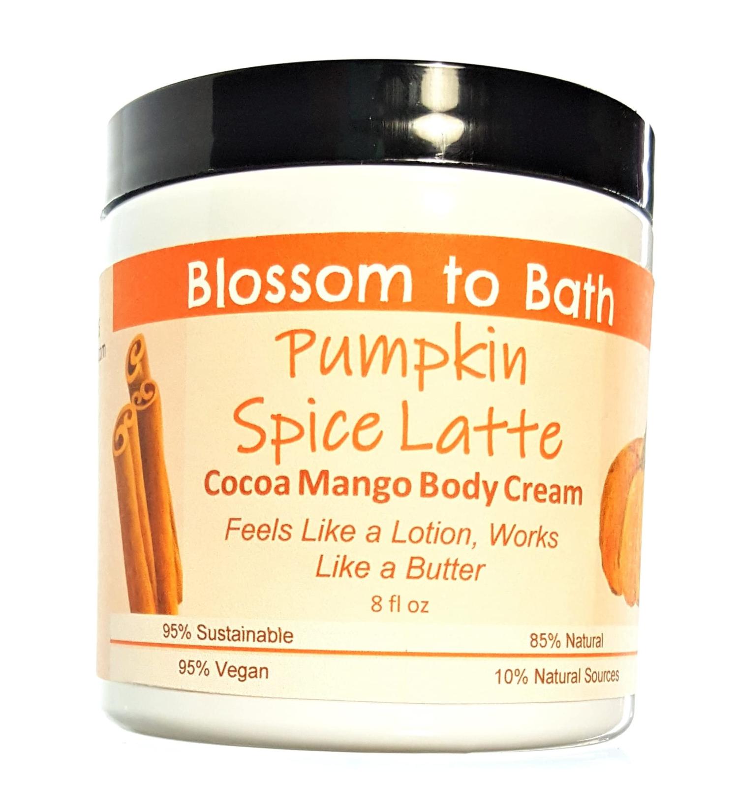 Pumpkin Spice Latte Cocoa Mango Body Cream (8 Ounce) - Phthalate Free Fragrance - Feels Like A Lotion And Works Like A Butter with a Warm Vanilla Spice Scent