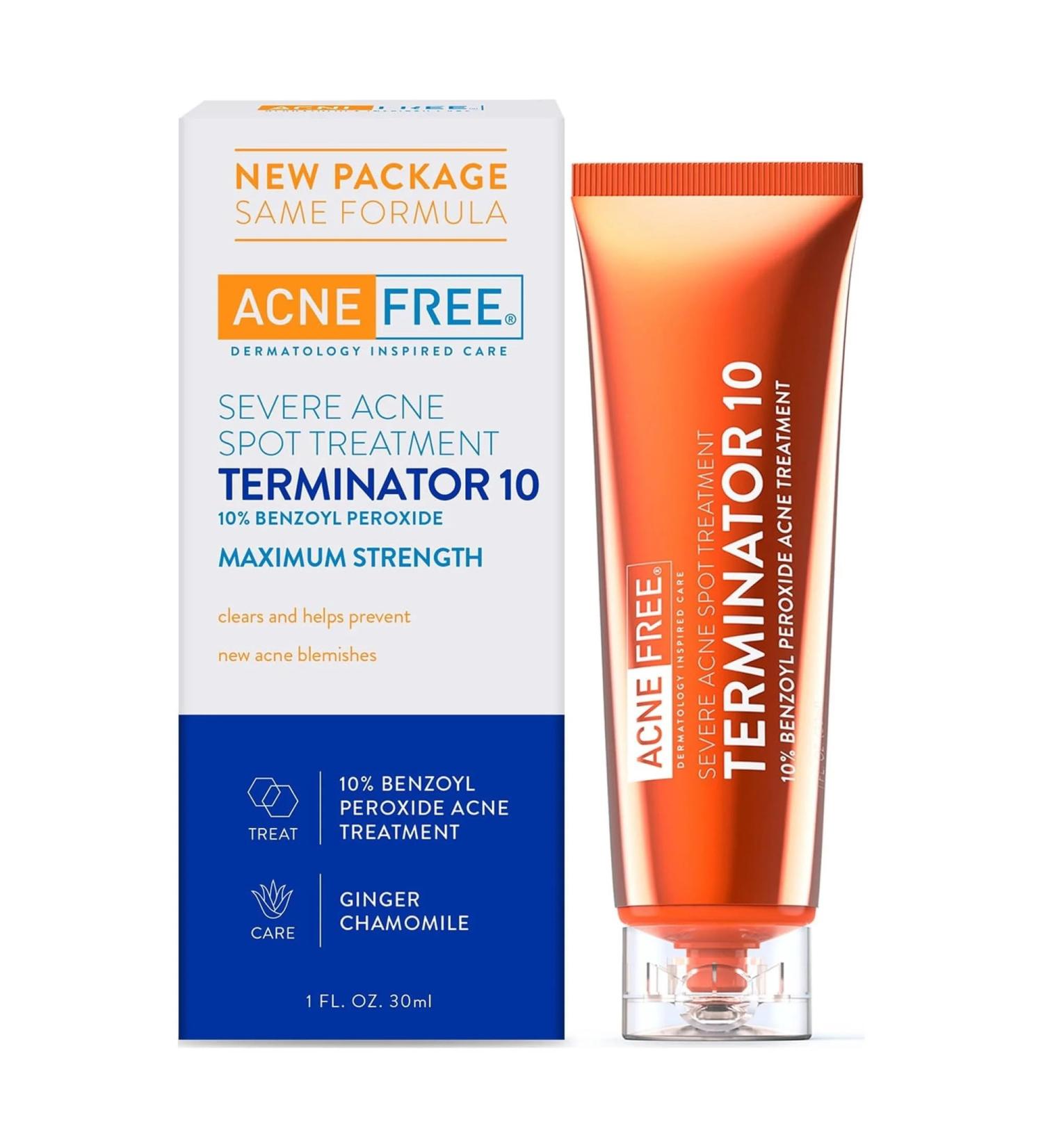 Terminator 10 Acne Spot Treatment - Fast-Acting 1 Ounce Solution for Clear Skin - Pack of 1 - International Shipping Available - Buy Online on GoSupps.com