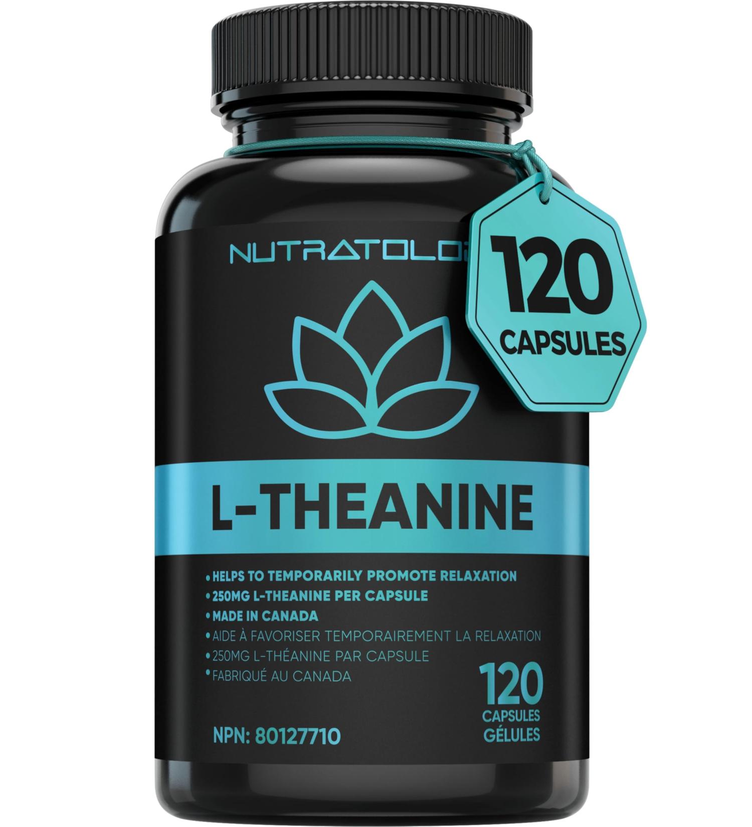 L-Theanine Capsules - For Stress Management & Relaxation - Promotes Focus Alertness & Clarity - L Theanine Supplement for Stress Relief - 250 mg per capsule - 120 Capsules 120 count (Pack of 1) - Buy Online on GoSupps.com