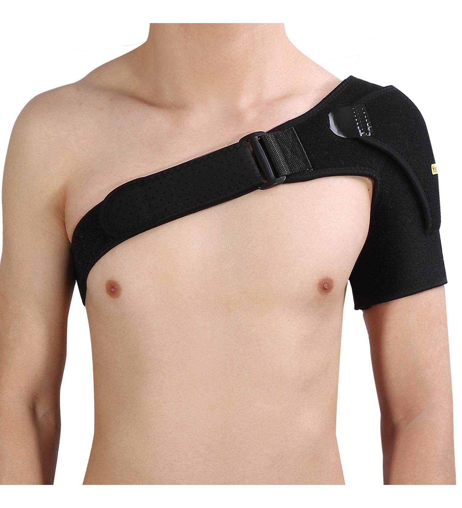 Acouto Black Shoulder Brace with Pressure Pad Breathable Shoulder Support for Rotator Cuff - Buy Online on GoSupps.com
