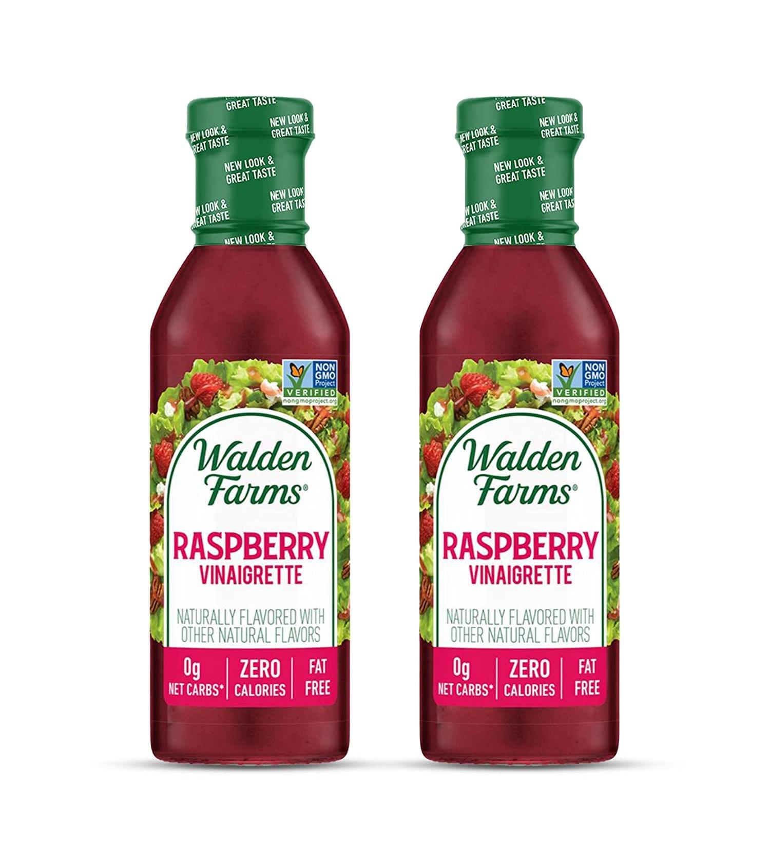 Walden Farms Raspberry Vinaigrette Dressing 12 oz (Pack of 2) - Sugar Free, 0g Net Carbs, Kosher Certified - Perfect for Salads, Pizza, Vegetables & Cocktails - Buy Online on GoSupps.com