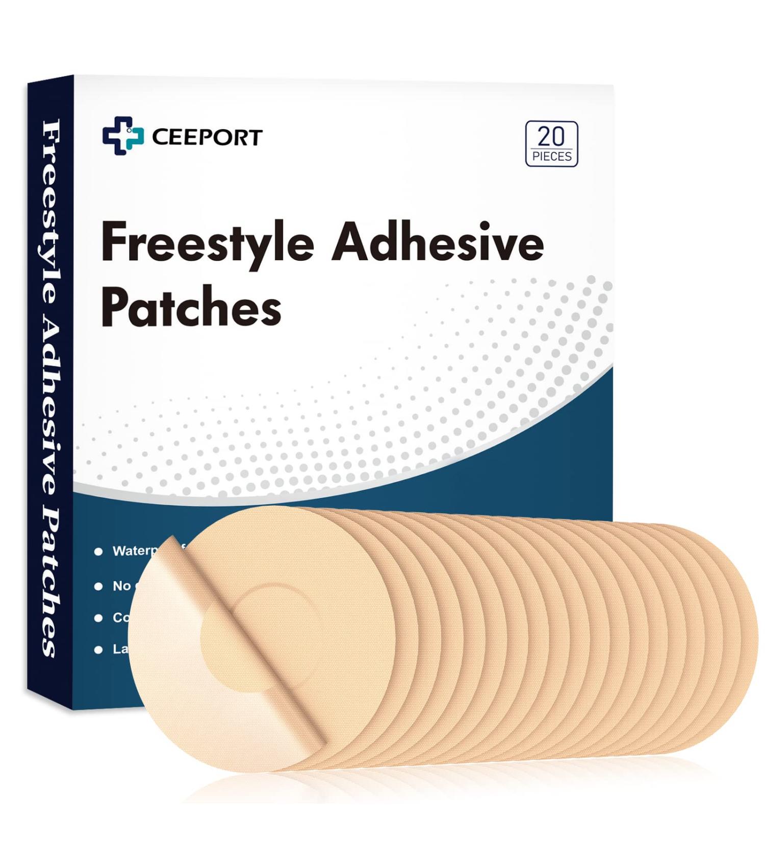 Ceeport Freestyle Adhesive Patches (20 Pack) for Freestyle Libre 2, Enlite, Medtronic Guardian CGM Sensors - Waterproof & Sweatproof Tan Sensor Covers - Buy Online on GoSupps.com