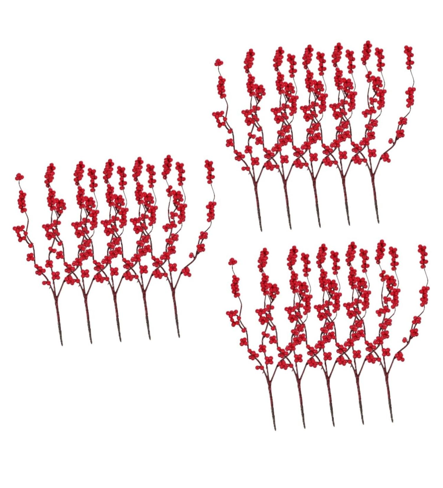 ABOOFAN 15 Pcs Simulation Red Berry Artificial Berries Stems Household Decor Home Decor Artifical Flower Arrangement Faux Berry Stems Plant Vase Fake Berry Stem Christmas Red Berries Iron - Buy Online on GoSupps.com