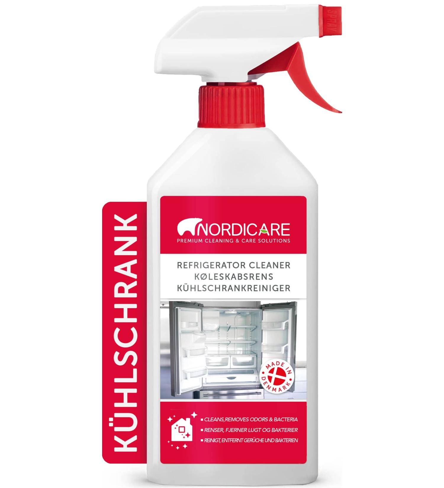 Nordicare Hygienic Fridge Cleaner Spray - Interior Refrigerator Cleanser - Removes Residue Dirts and Odour - Streak Free Shine Results Fresher Food for Longer - Made In Denmark (500ml) - Buy Online on GoSupps.com