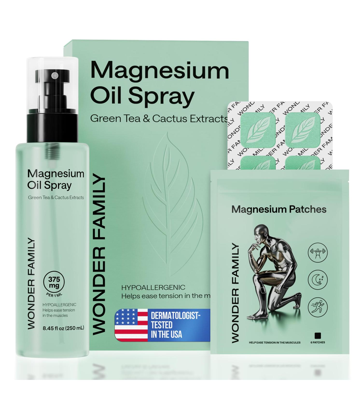 Magnesium Oil Spray for Feet and Whole Body - Muscle Soothing, Natural Deodorant - Topical Magnesium Spray for Sleep Support and Relaxation - Mist Bottle 8.45 Fl Oz, 6 Patches - Buy Online on GoSupps.com