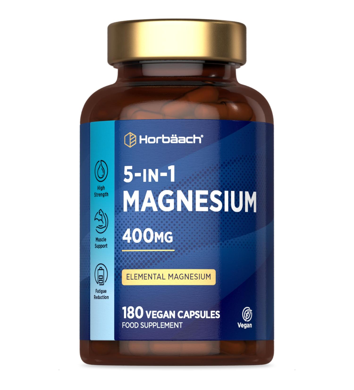 Horbaach Magnesium Complex with Glycinate bisglicinate Citrate and more 5 types of Complex 180 Vegan Capsules Horbach - Buy Online on GoSupps.com