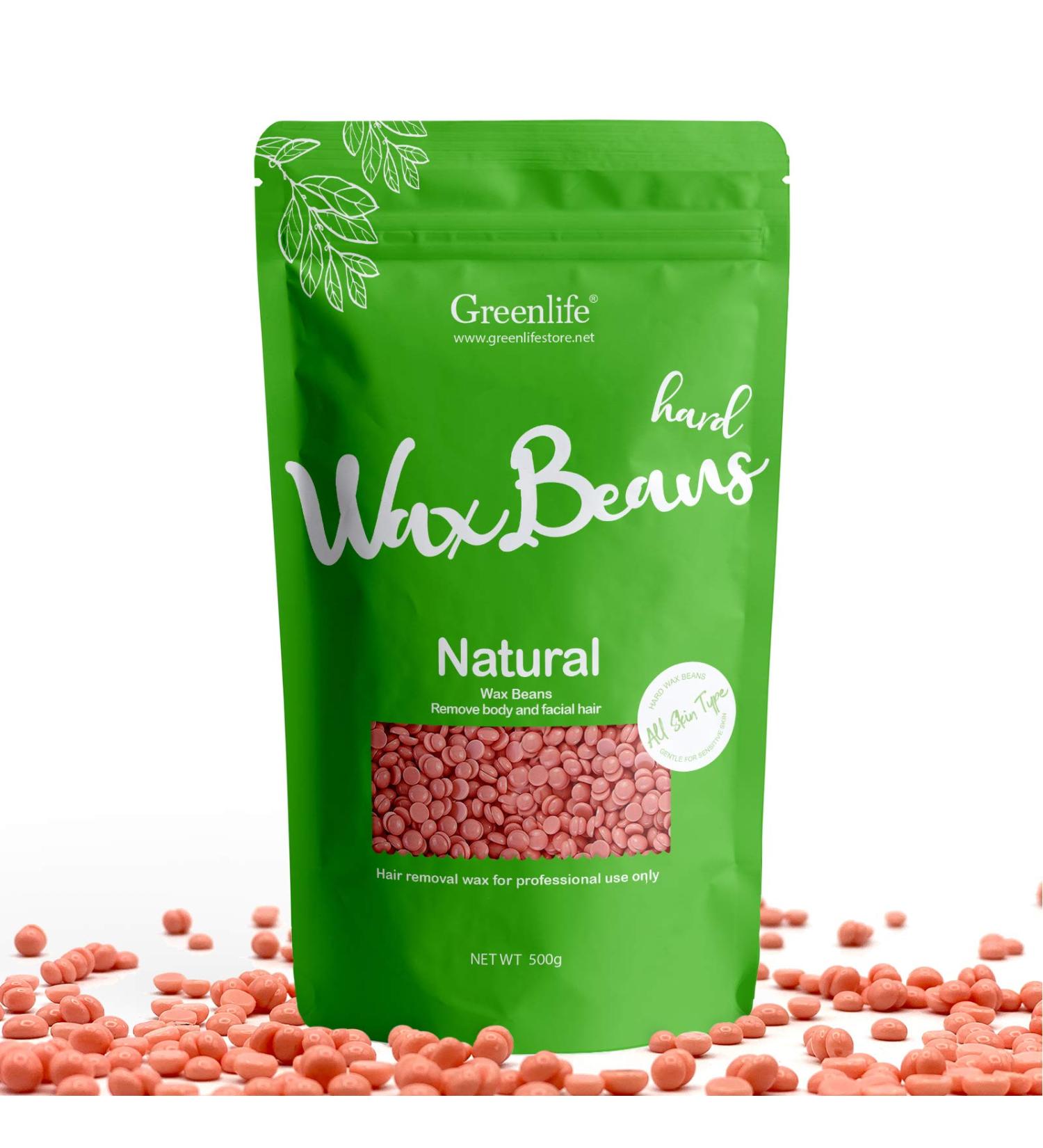 GreenLife 17.6oz/1.10lb/500g Hard Wax Beads Hard Wax Beans Hair Removal Painless Waxing Bean Home wax Kit for Facial Legs Arms Body Bikini Brazilian Pearl Depilatory Hot Waxs for Women and Men (Rose) - Buy Online on GoSupps.com