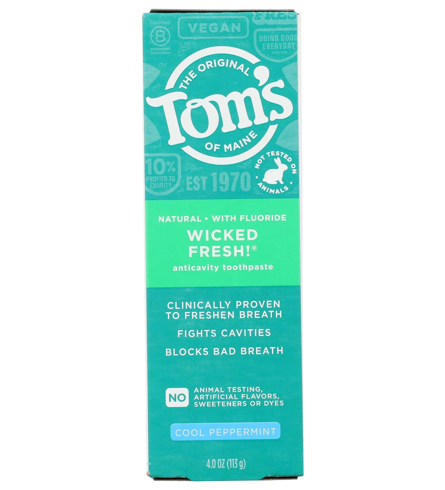 Buy Toms of Maine Wicked Fresh Cool Peppermint AC Toothpaste - 4 OZ | Best International Shipping - Buy Online on GoSupps.com