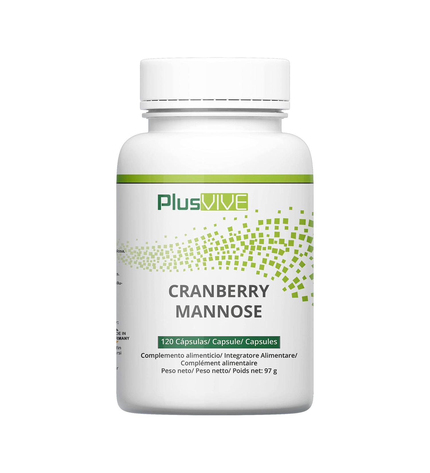 Plusvive - 120 Capsules Cranberry and Mannose Enriched with Methionine Pumpkin Seed Dandelion and Vitamin C 100% Vegan - Buy Online on GoSupps.com