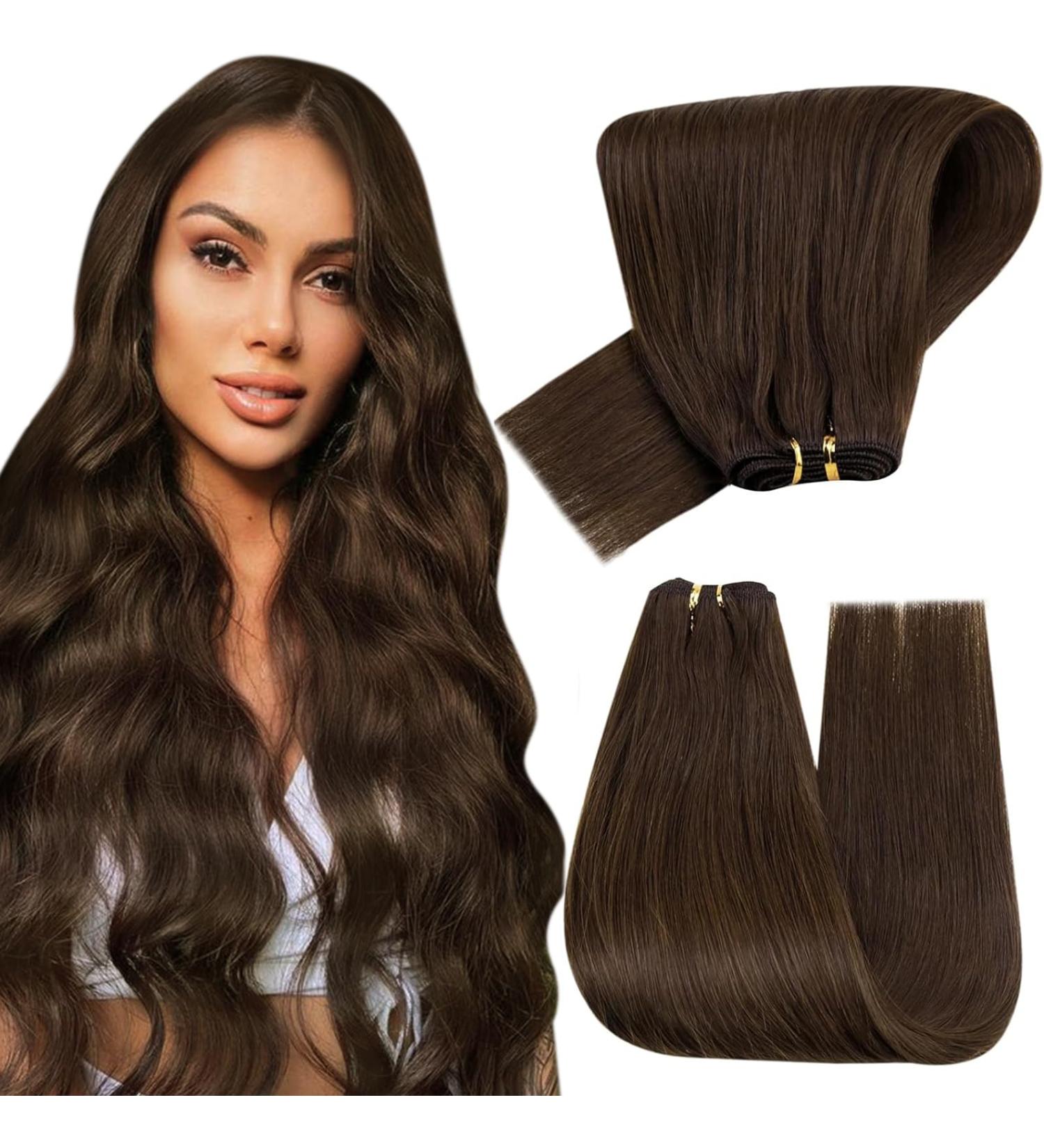 Buy Hetto Real Hair Whip Extensions - Dark Brown #4 Remy Human Hair Extensions (100g 55cm) for Luxurious Volume - Buy Online on GoSupps.com