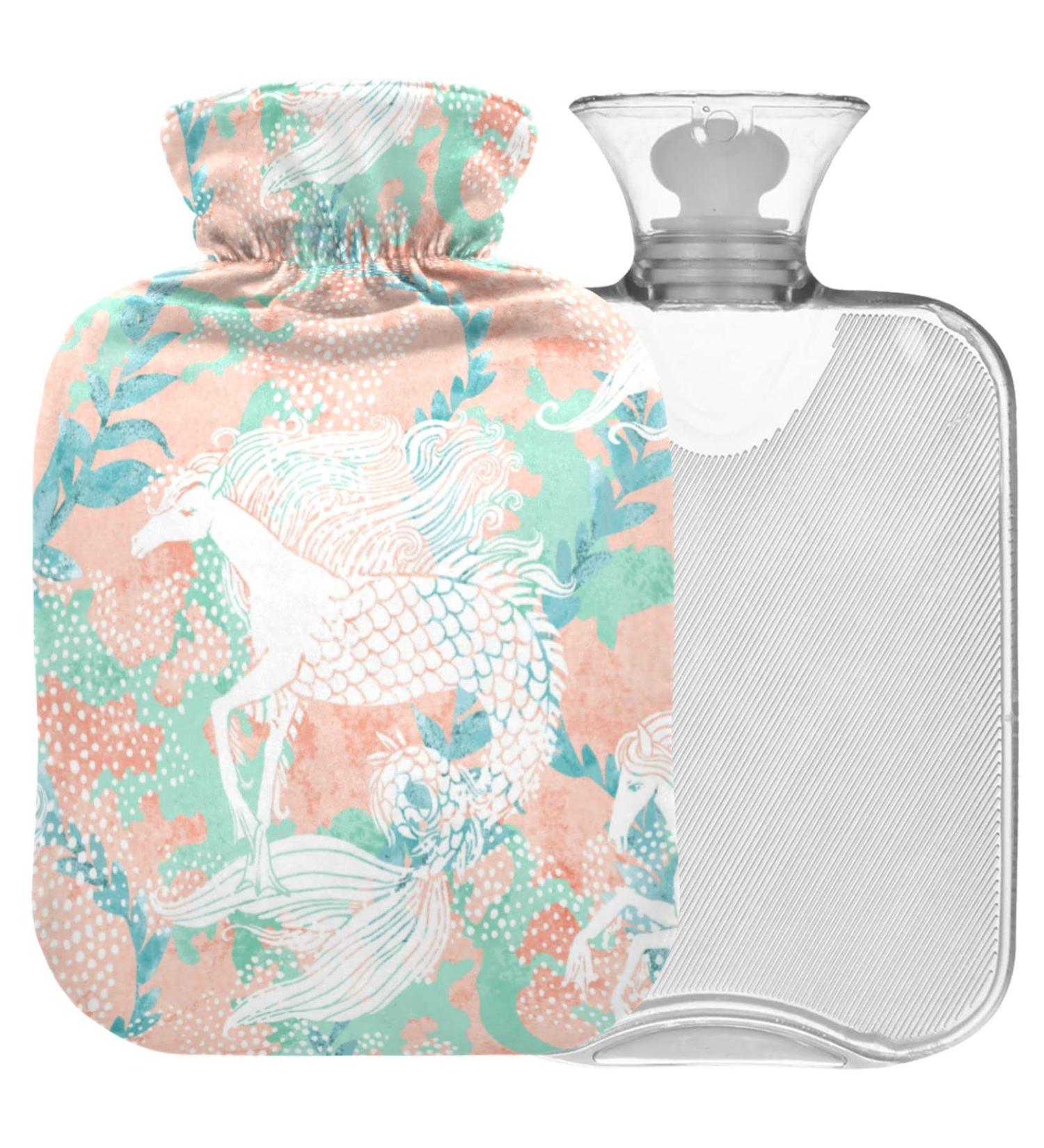 Naanle Hot Water Bottle - Magical Mermaid Unicorn Design | 1L Heat Bottle for Back Pain Relief & Neck Therapy | Hand & Foot Warmer - Ideal for Hot & Cold Relief - Buy Online on GoSupps.com