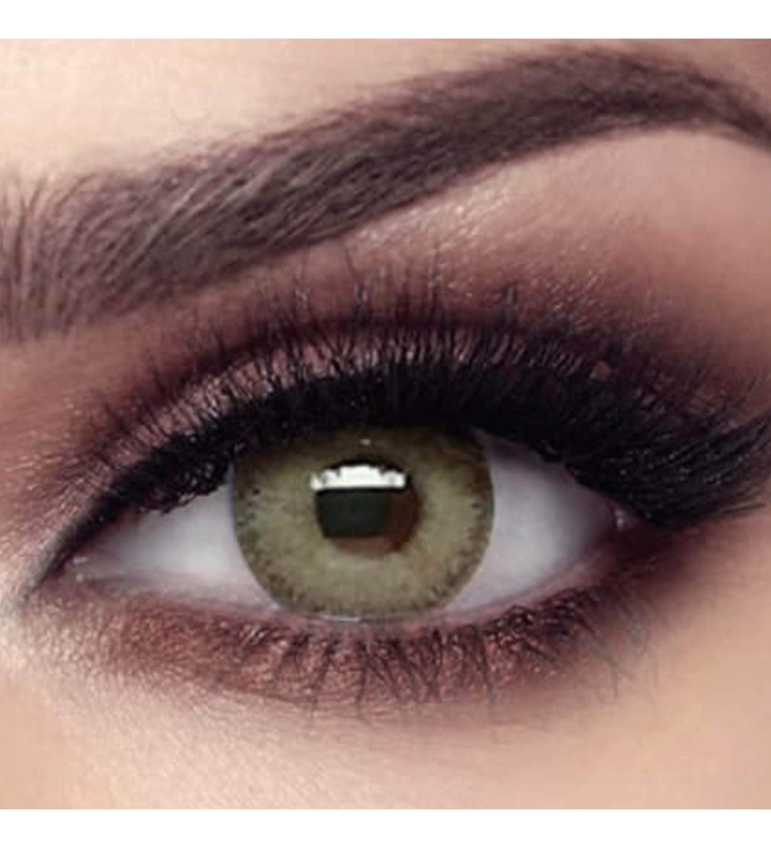 Buy Bella Elite Gray Olive Contact Lenses - Strongly Covering Monthly Olive-Green Lenses for Dark Eyes | -0.00 Dioptre - Buy Online on GoSupps.com