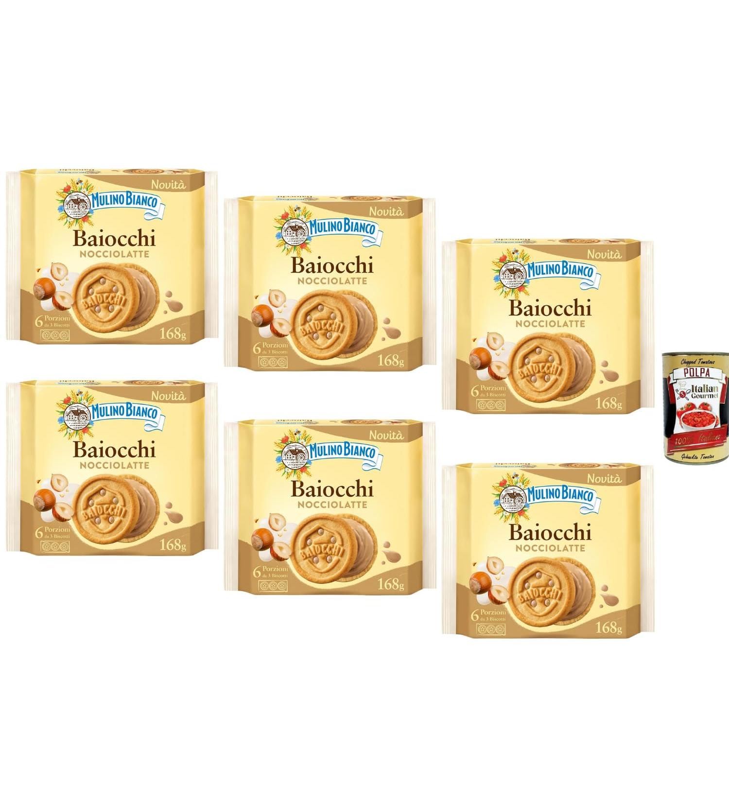  Italian Gourmet E.R. Double Cookies Stuffed with Hazelnut Milk Cream 6 168 g | Italian Pastries 6 Servings Per Pack | Ideal for Breakfast Snack & Coffee | Crispy & Creamy + Polpa - Buy Online on GoSupps.com