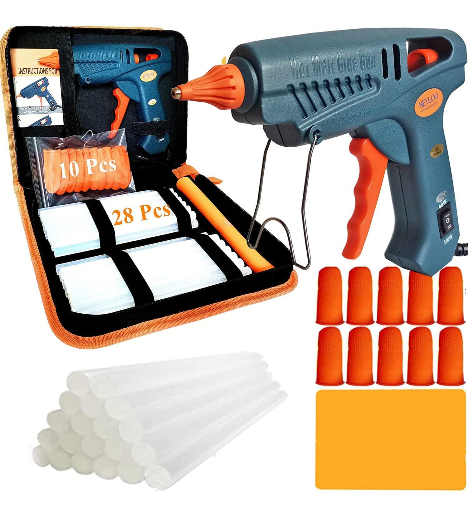 60/100W Full Size Hot Glue Gun Kit with Carry Bag & 28 Glue Sticks - Dual Power High Temp Melt Gun for DIY Projects & Home Repairs - Buy Online on GoSupps.com
