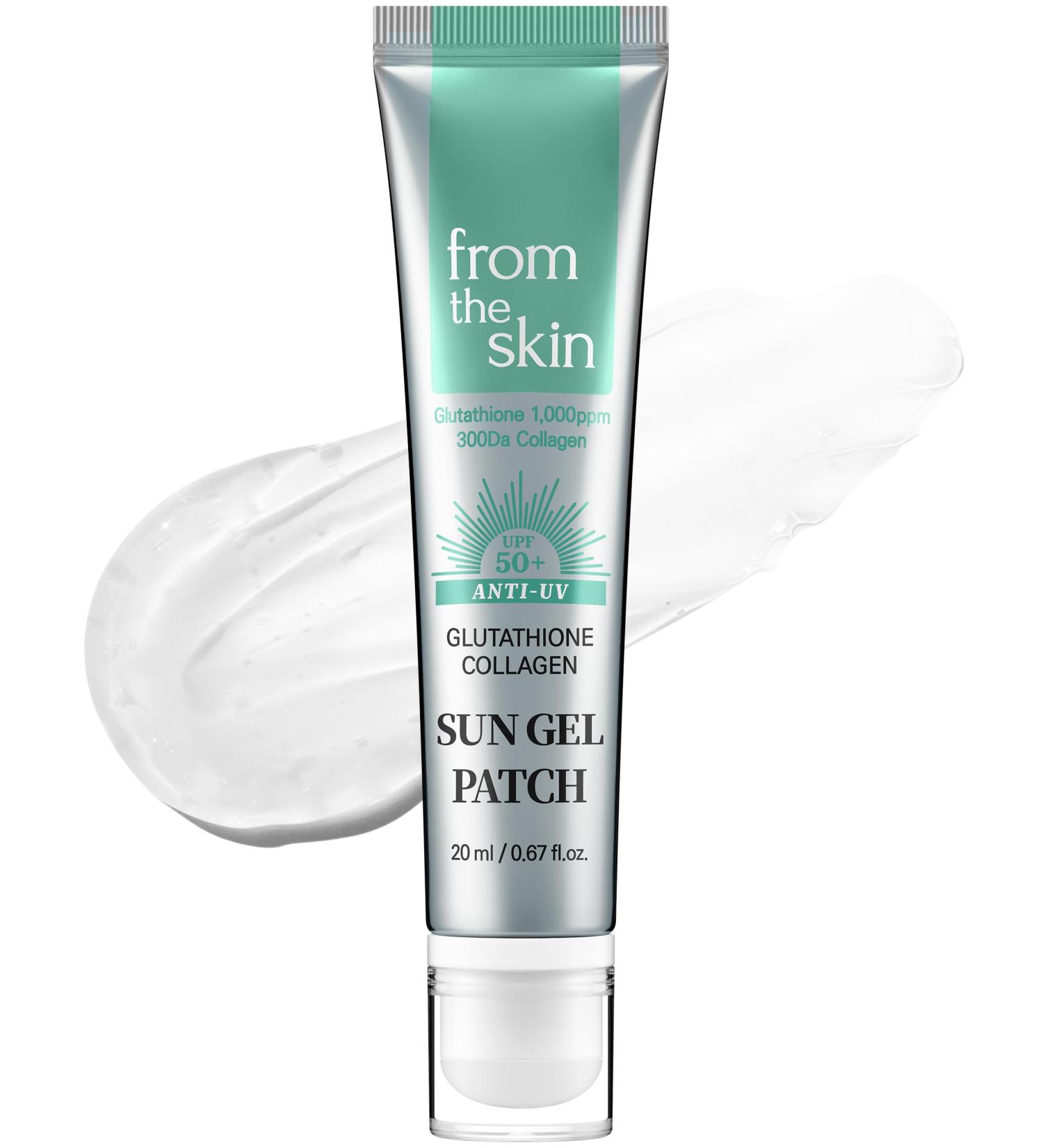 FROM THE SKIN Glutathione Collagen Sun Gel Patch Transparent Gel to High Adhesion Invisible UV Shade Patch - UVA/UVB Block for Outdoor Activities - For All Skin Types and Tones 0.67 fl.oz. - Buy Online on GoSupps.com