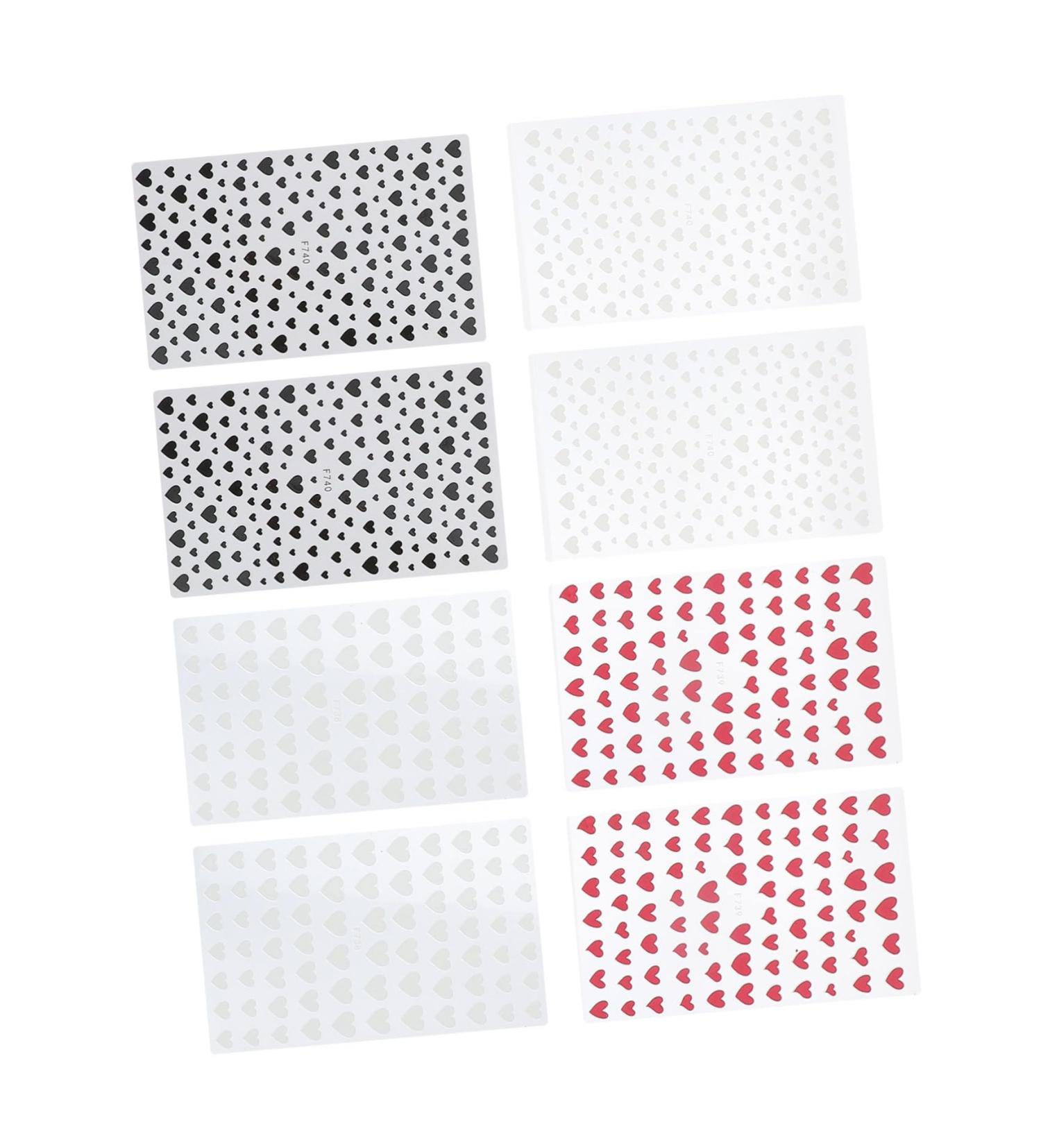 Heart Nail Decals 8 Sheets Nail Art Stickers White Stickers White Nail Stickers Decorative Stickers Love Heart Nail - Buy Online on GoSupps.com