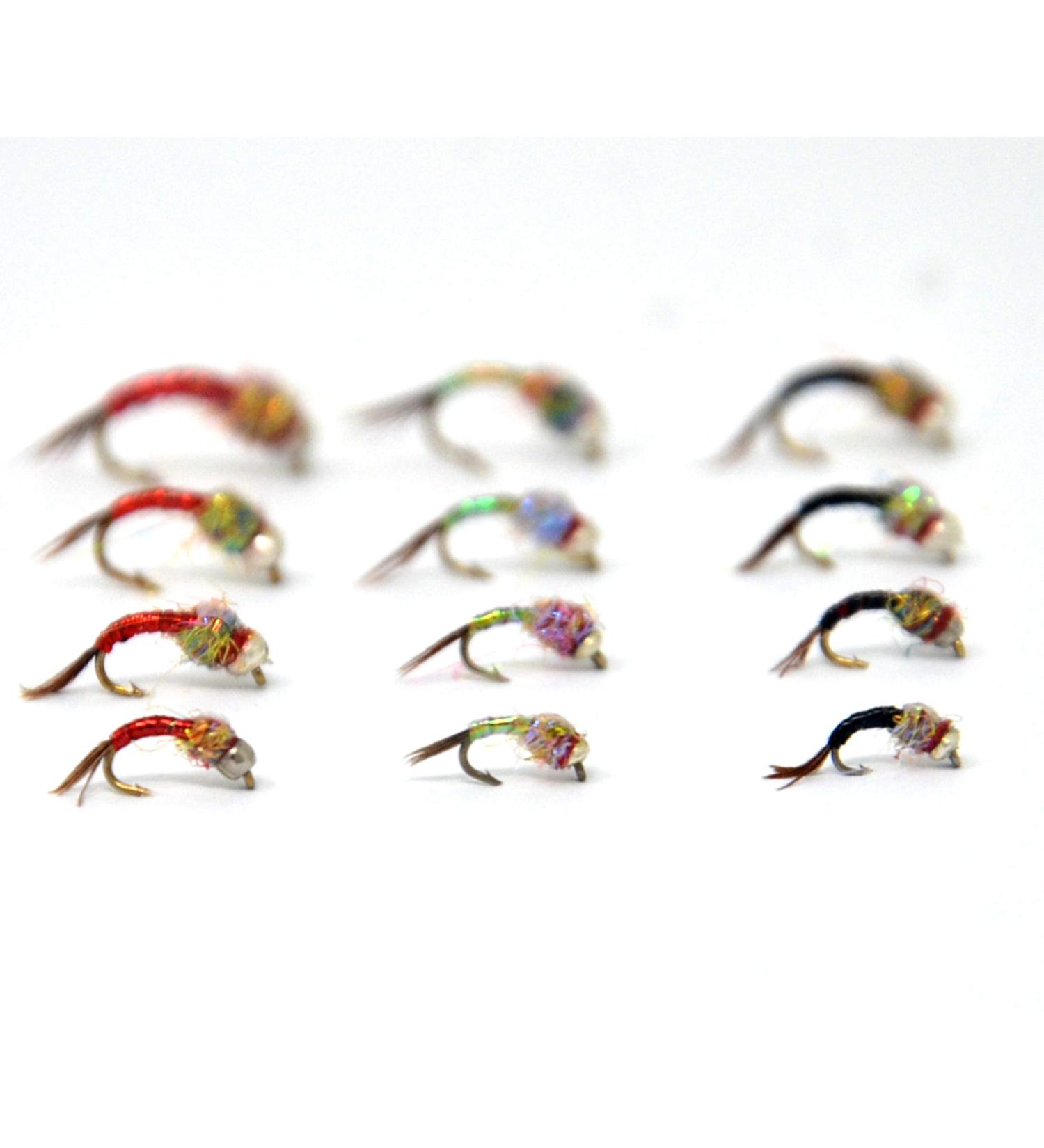 Outdoor Planet All-Time Favorites Trout Assortment Dry Flies/Nymph/Caddis/Mayfly/Attractor/Wet Flies Trout Fly Fishing Flies 12 Rainbow Warrior Attractor assortment
