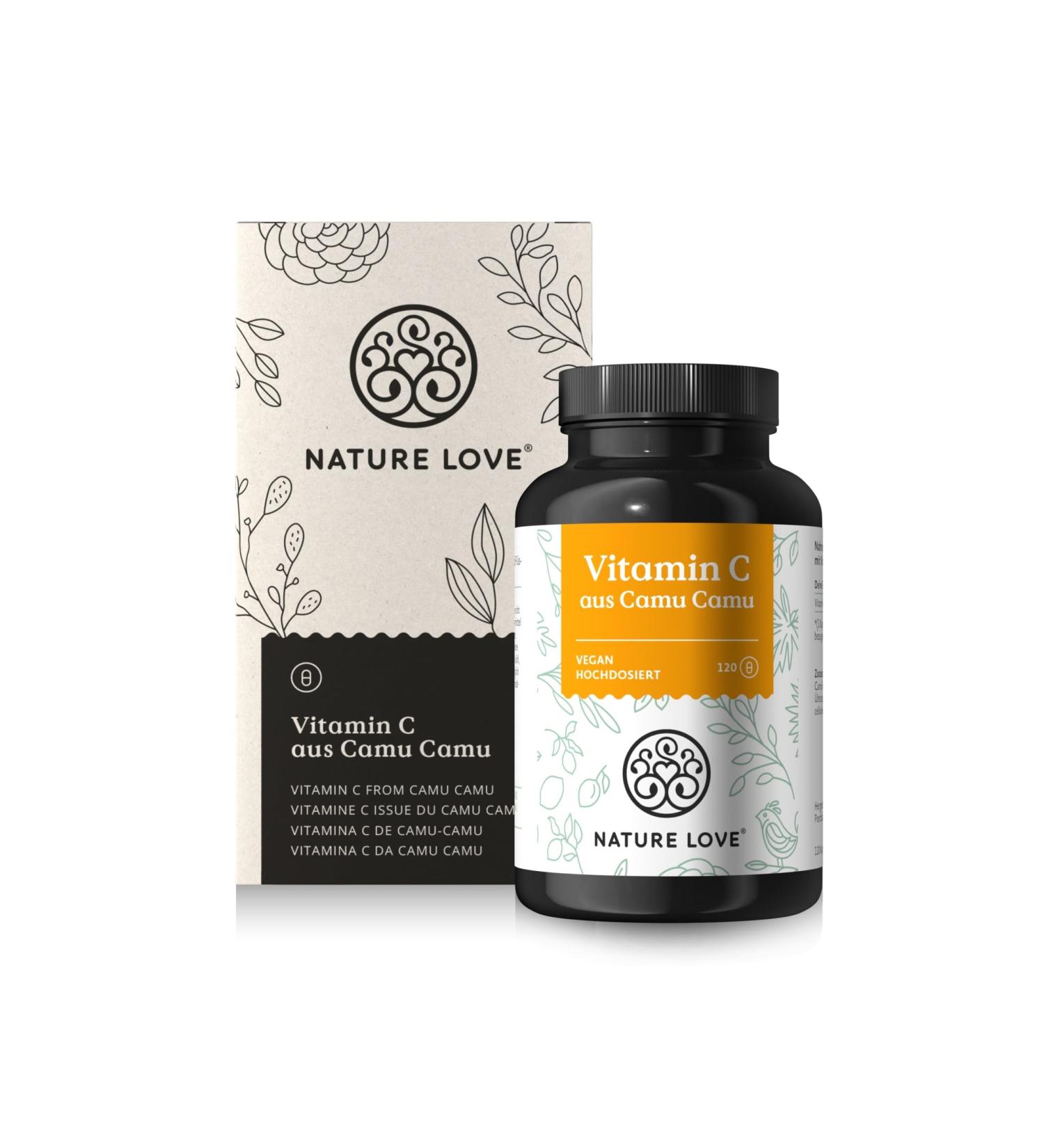 Nature Love Camu Camu Extract Capsules - Natural Vitamin C - 120 Vegan Capsules 640mg - Lab-Tested Additive-Free - 4-Month Supply - Made in Germany - Buy Online on GoSupps.com