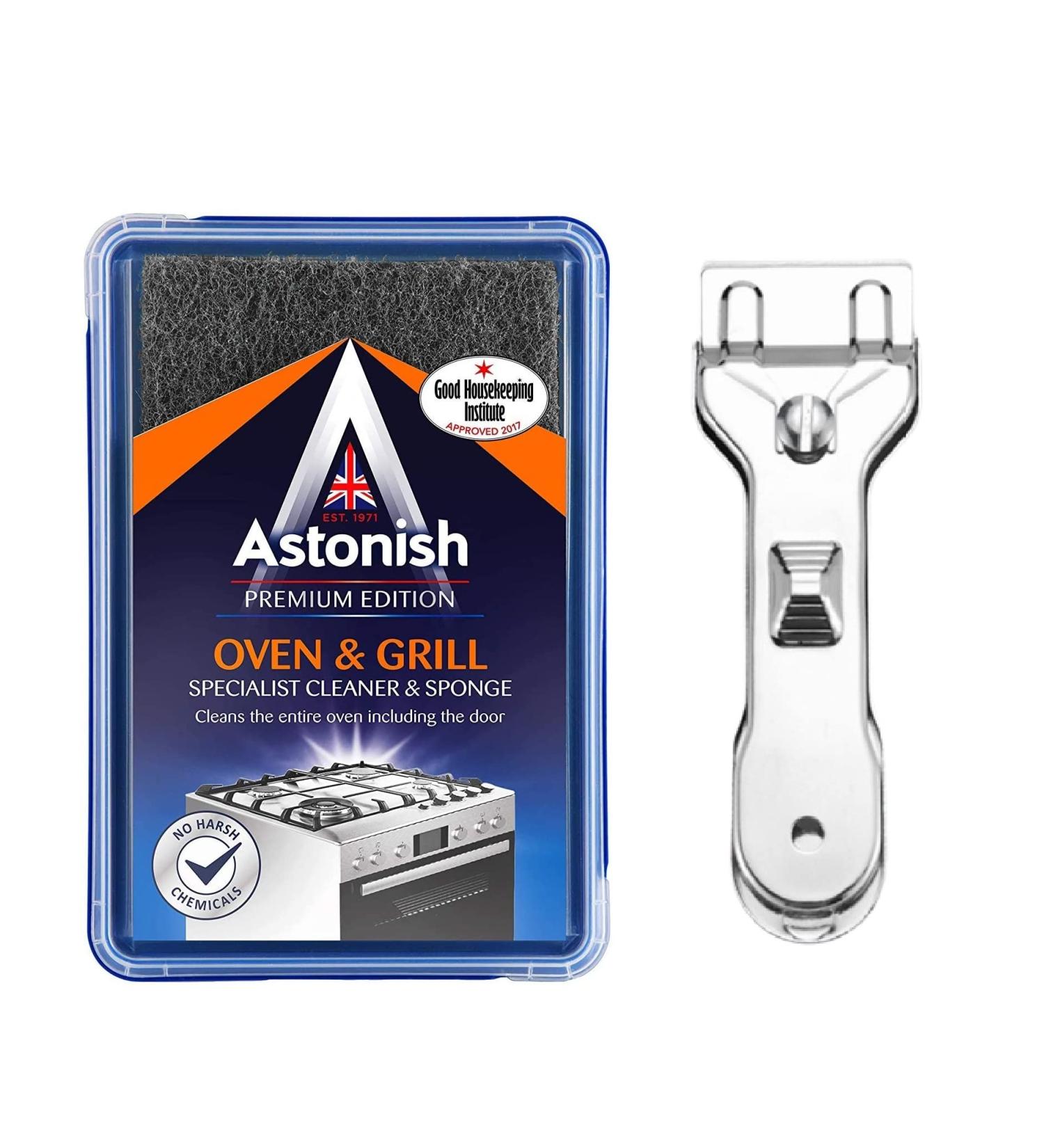 UKDD Astonish Oven & Grill cleaner Sponge 250g with Metal Scraper set to keep your Hob clean - Buy Online on GoSupps.com