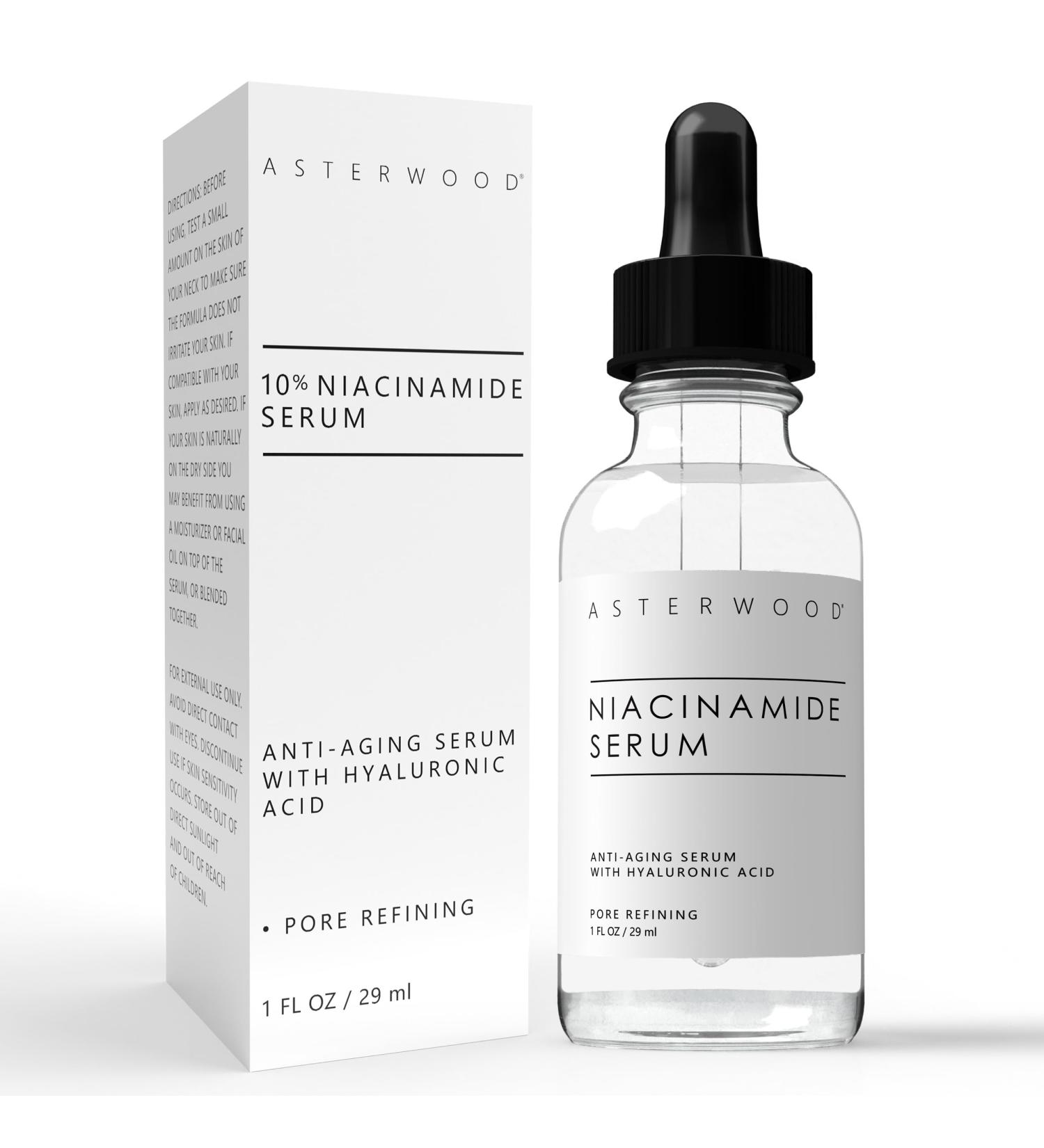 Buy Niacinamide Serum for Face - Anti-Aging Pore Minimizing & Hydrating - 10% Vitamin B3 with Hyaluronic Acid - 29 ml | International Shipping - Buy Online on GoSupps.com